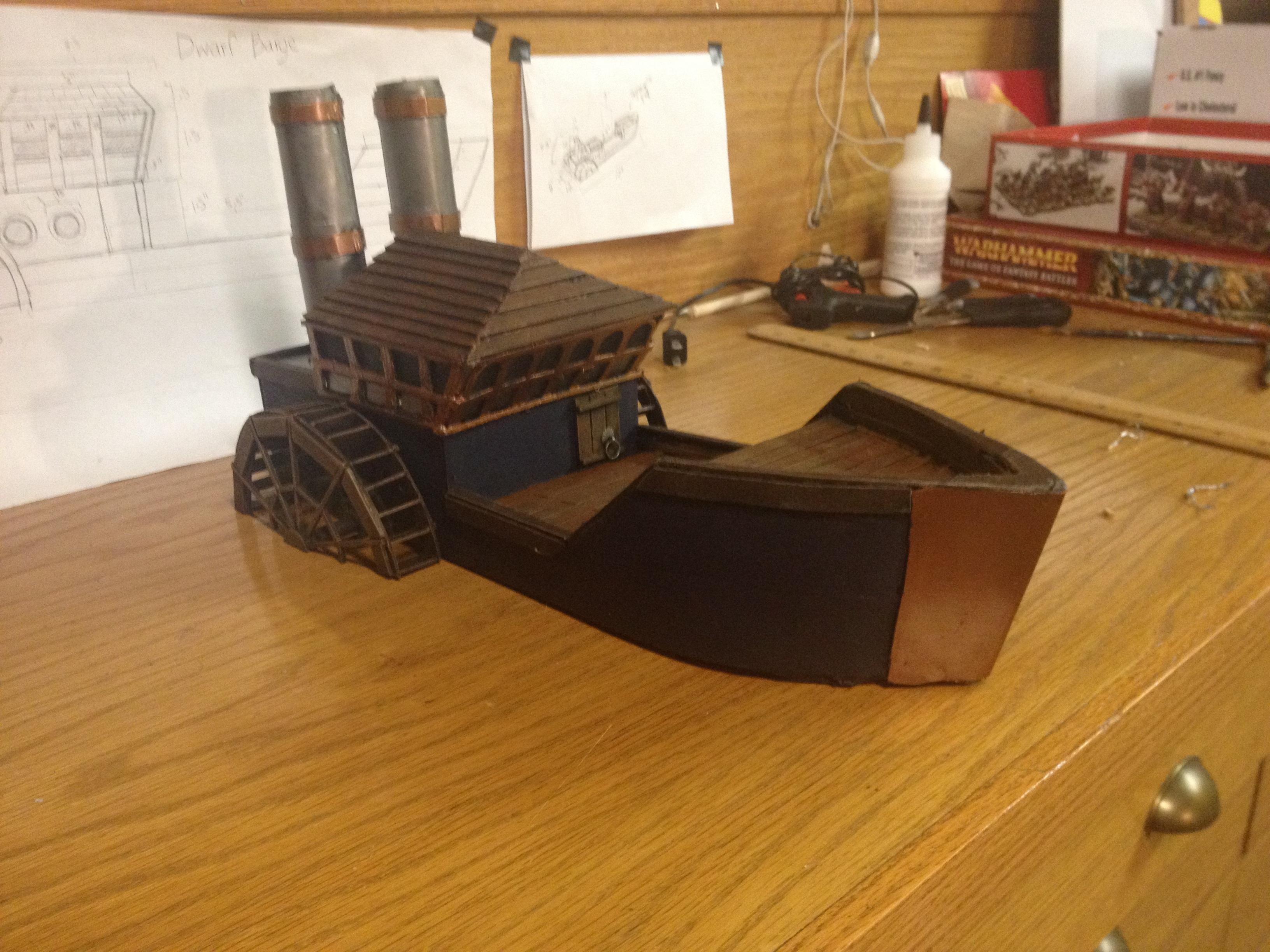 Barge, Boat, Dwarves, Manowar, Scratch Build, Ship, Steampunk, Warhammer Fantasy