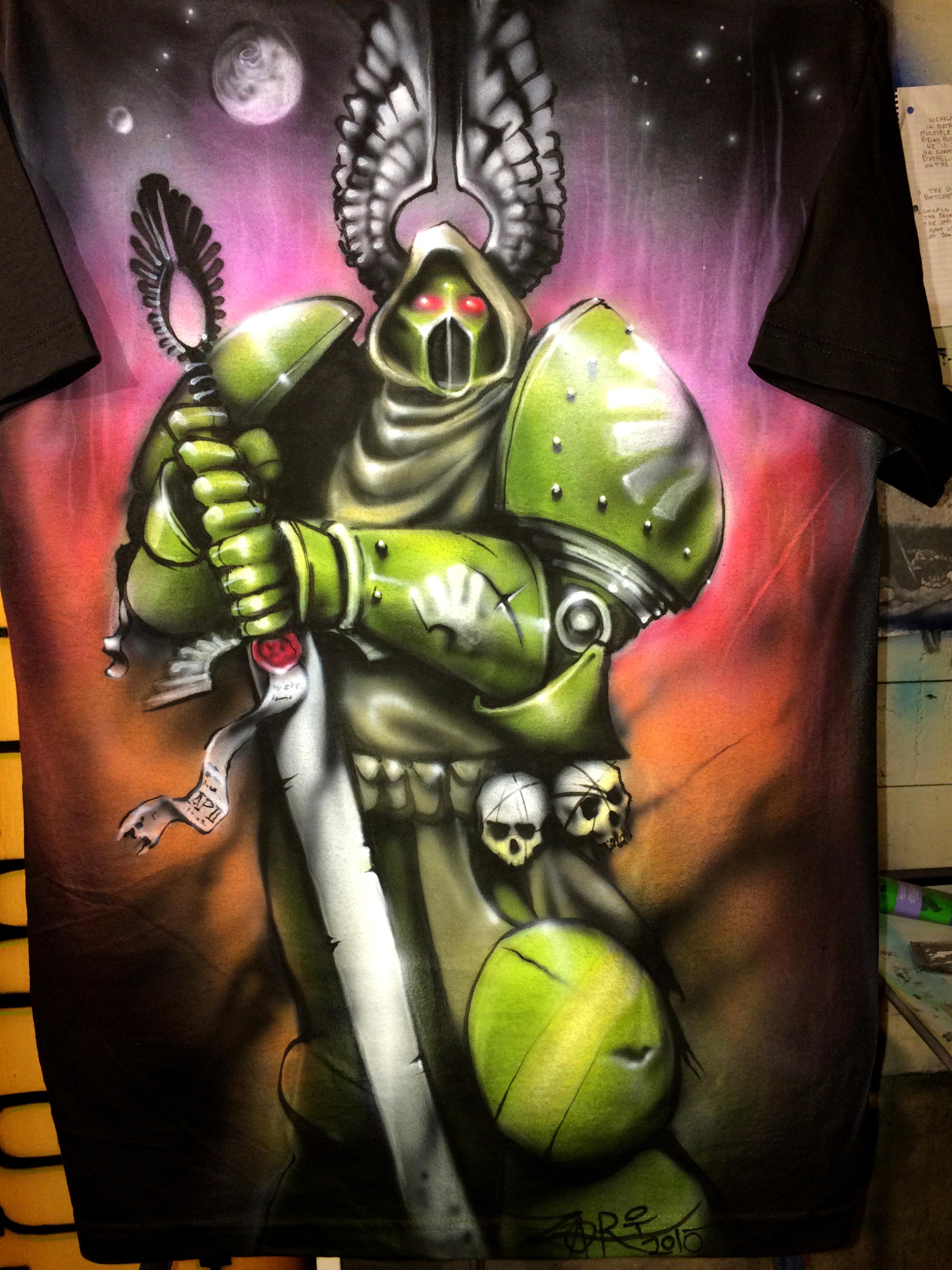 Airbrushed Tshirt, Dark Angels, Space Marines, Warhammer 40,000