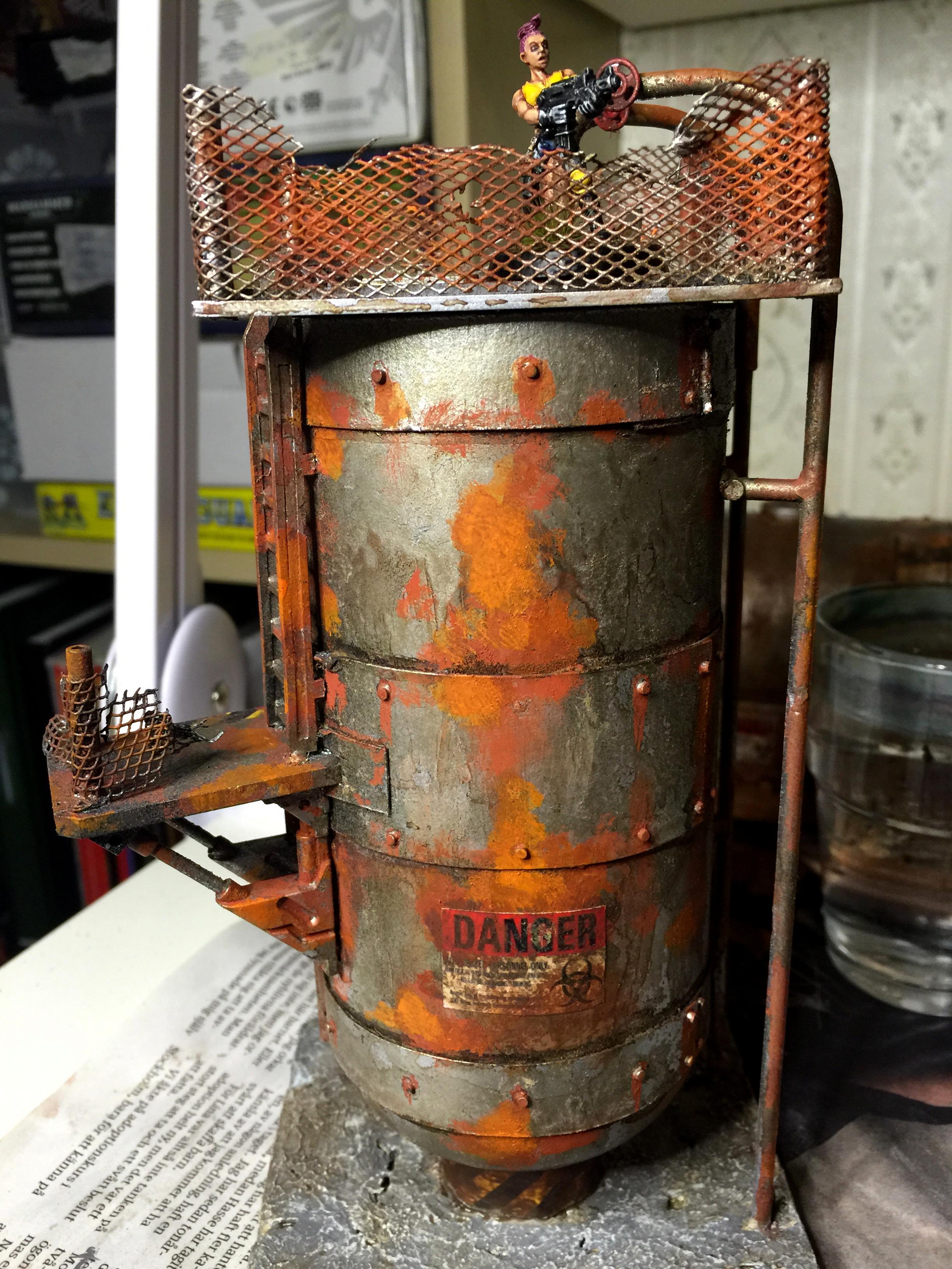 40k Terrain, Corroded, Necromunda, Promethium Tank, Rusted, Silo, Terrain