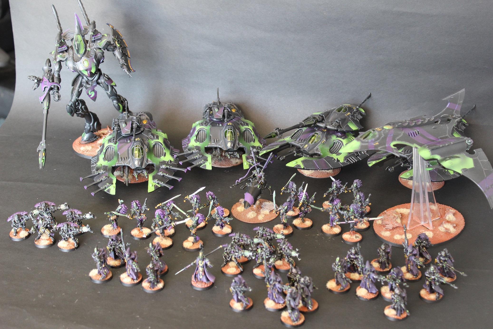 Zerathul themed Eldar army, I like doing my own colour schemes inspired by my favourite PC game