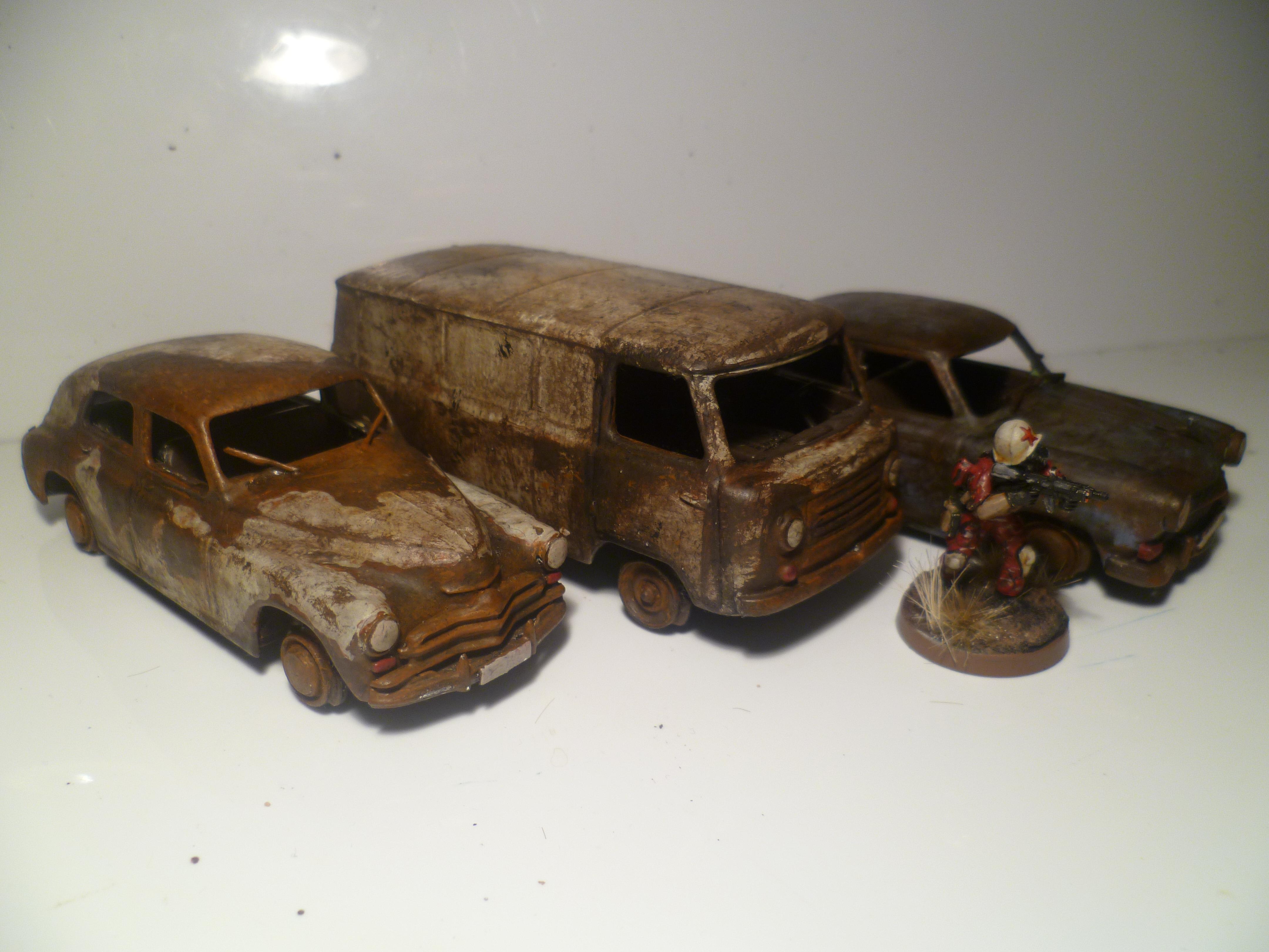 28mm, Apocalyptic, Cars, Civilian, Eastern European, Modern, Post, Terrain, Wreck