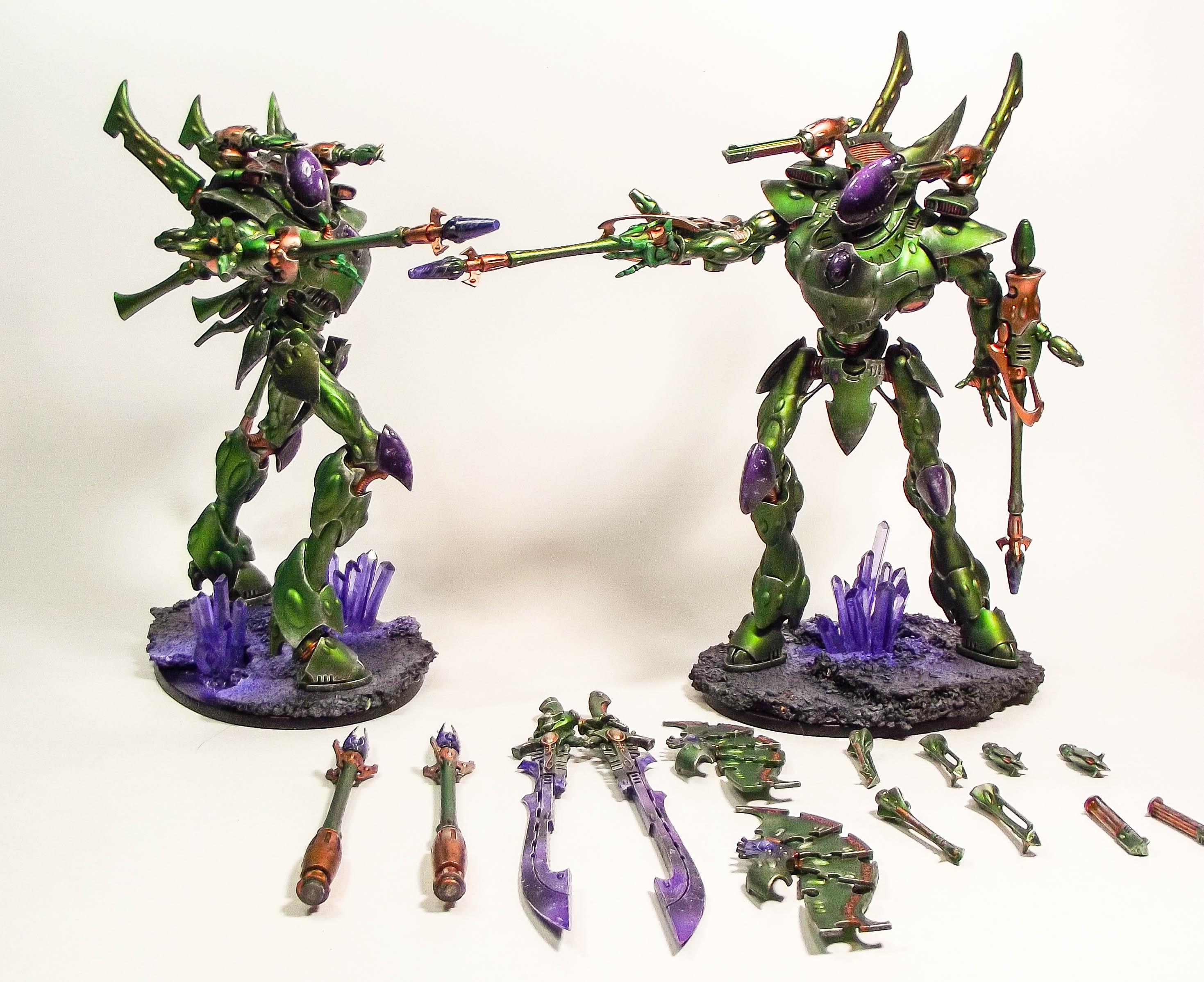 Crystal, Eldar, Green, Metallic, Purple, Warhammer 40,000, Wraithknight