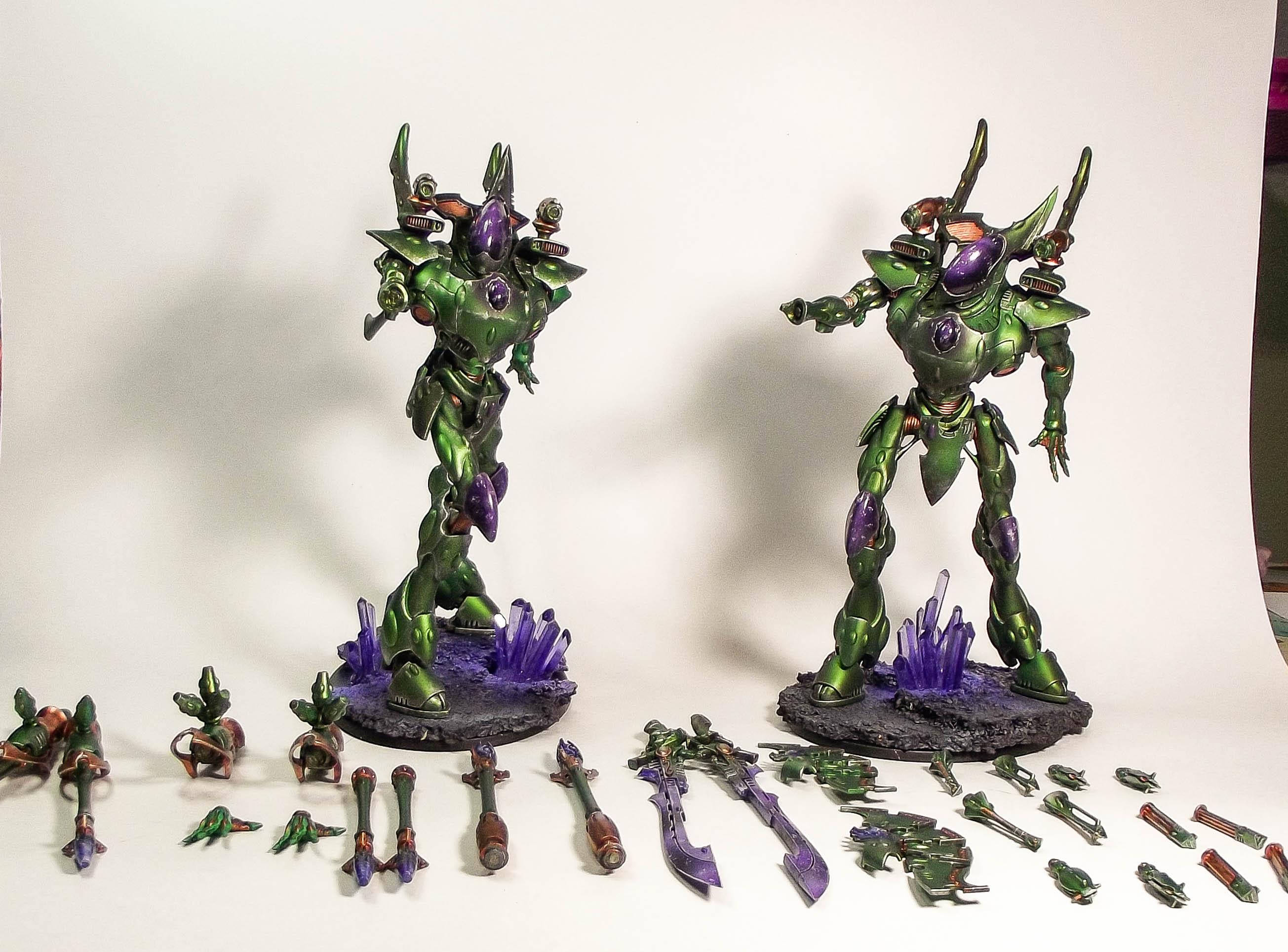 Crystal, Eldar, Green, Metallic, Purple, Warhammer 40,000, Wraithknight