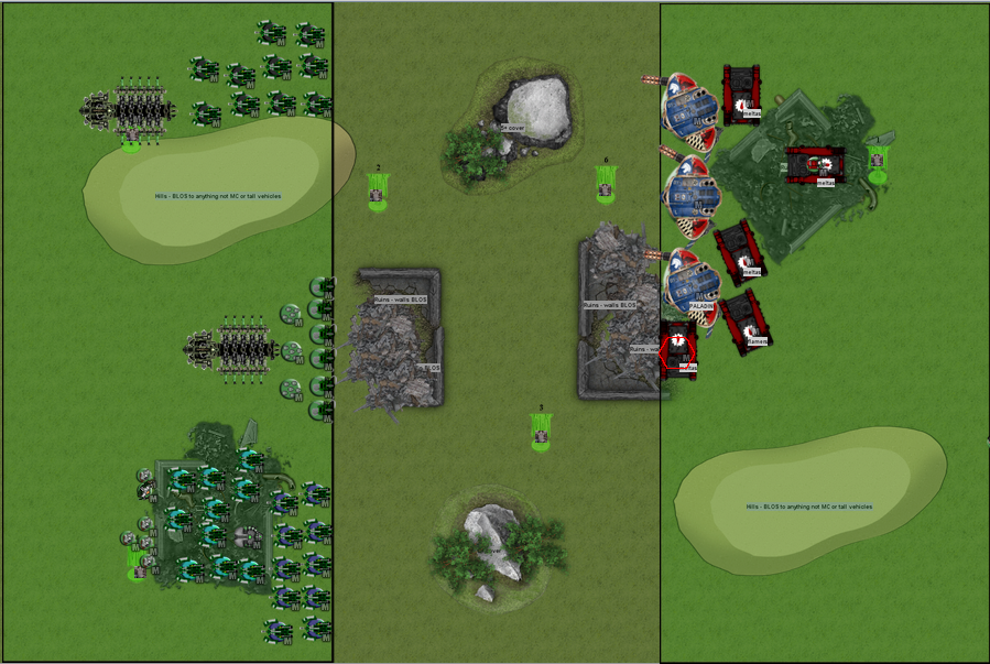 Adlance vs Necrons Deployment