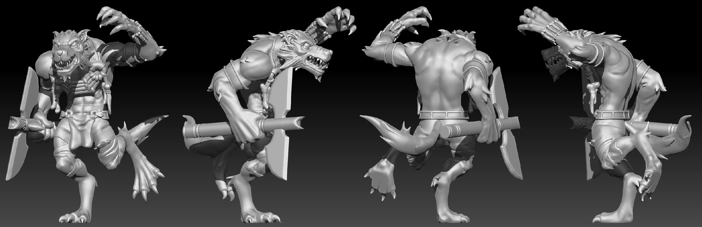 3d Model, Beastmen, Cad Sculpting, Werewolf