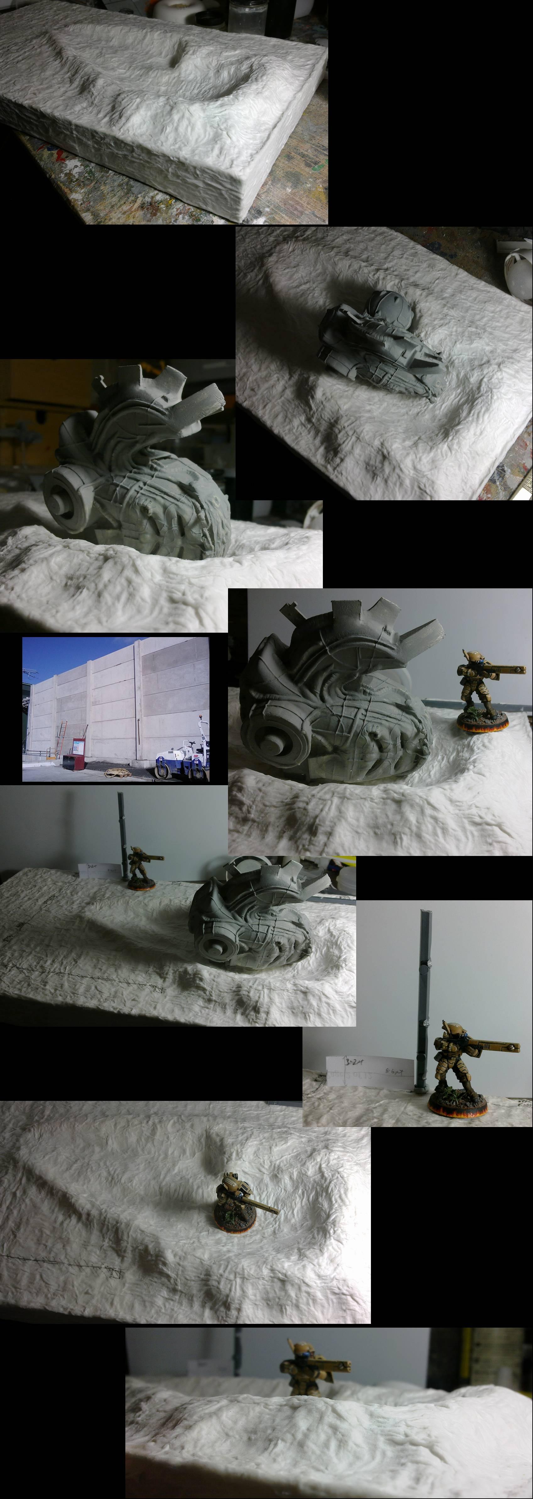 UFO crash wip 10; thinking about the walls