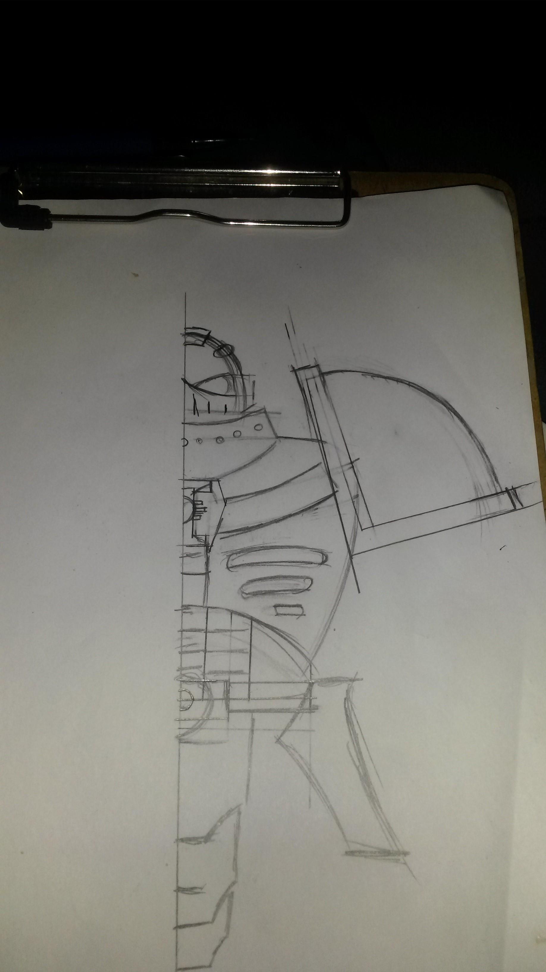 this is a necroknight i am working on this rough sketch guess what it combines also ill be posting of a wip of a custom figure