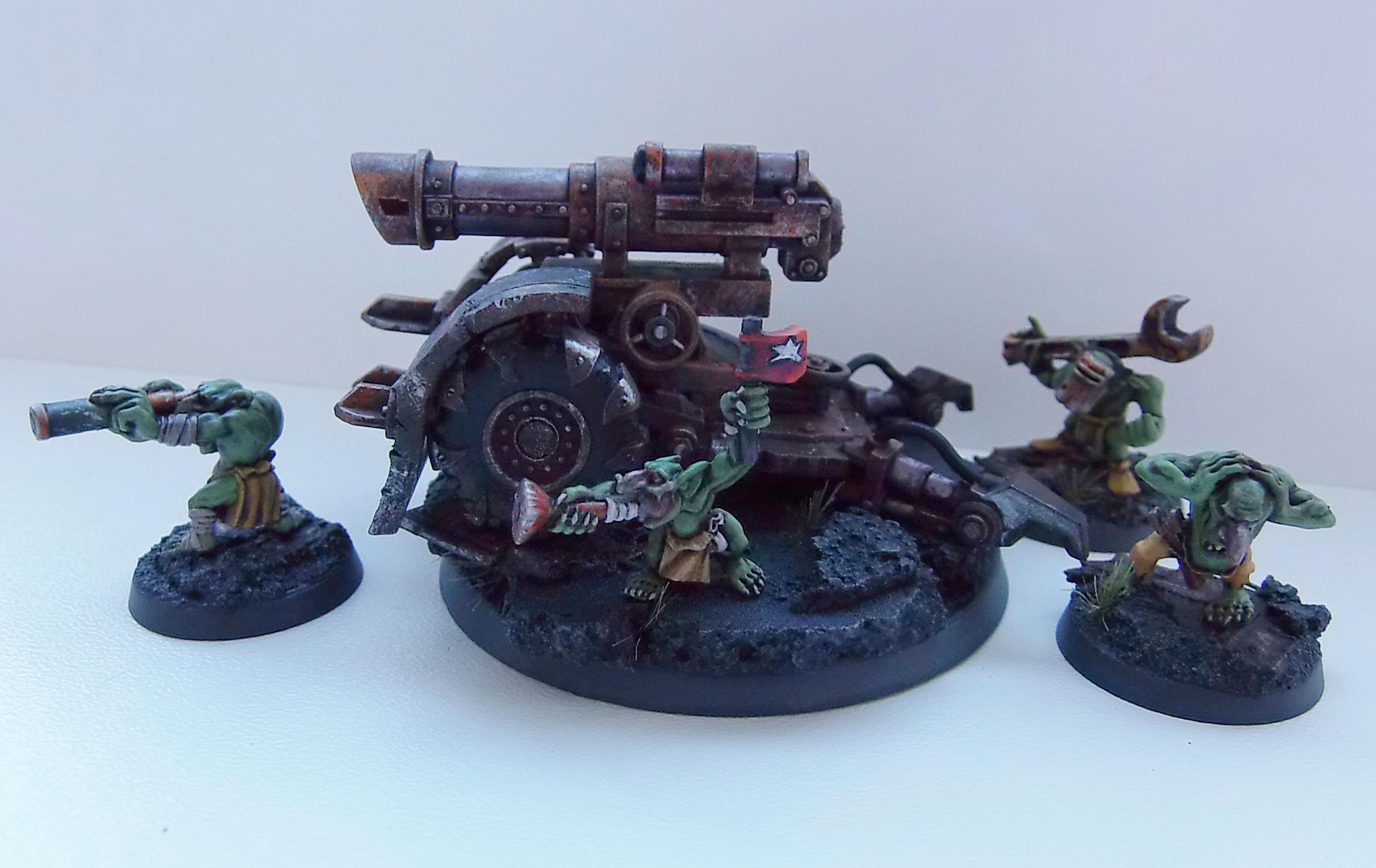 Big Gunz, Conversoin, Grotz, Mek Guns, Orks, Painted
