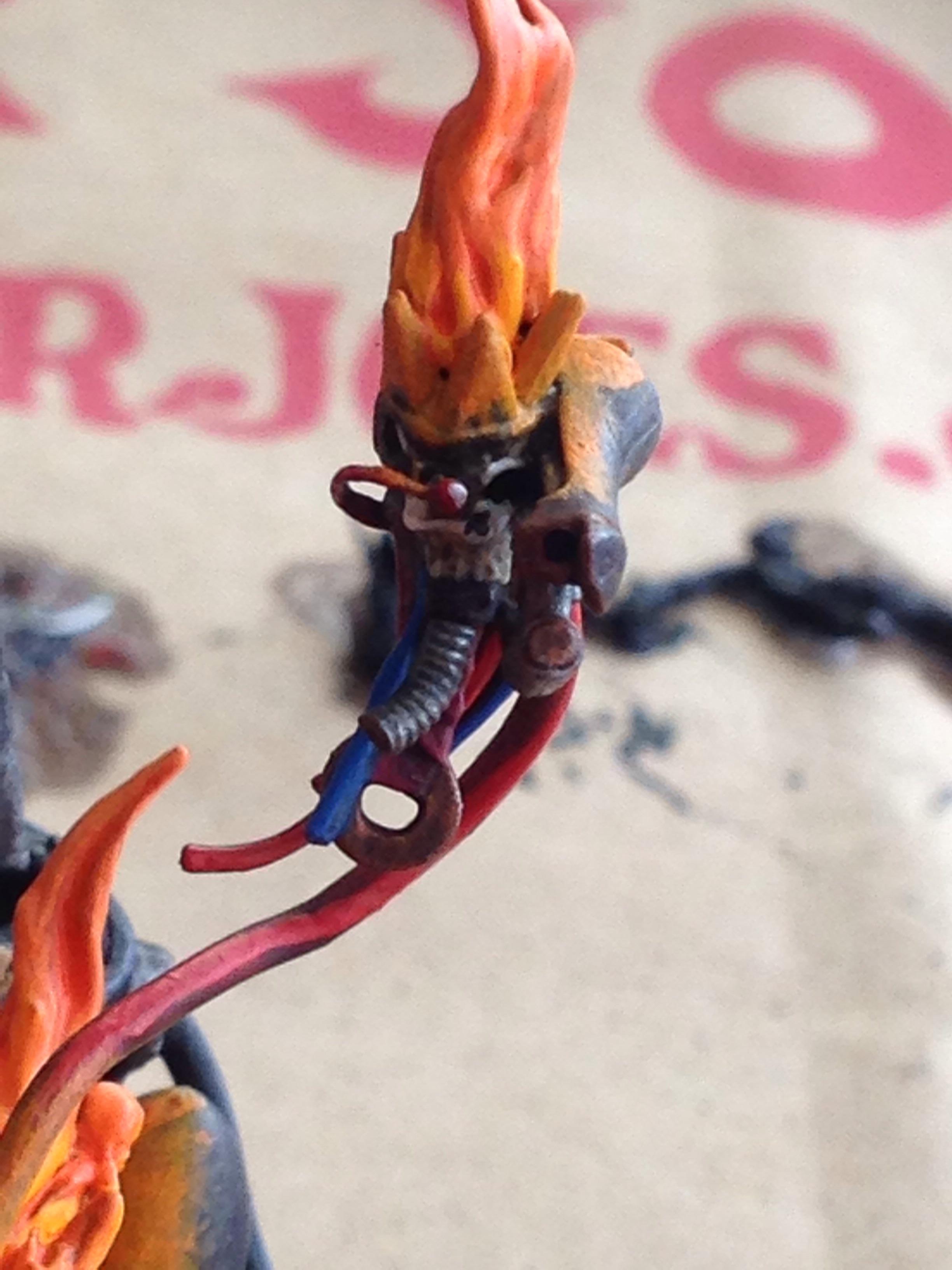 Chaos Space Marines, Conversion, Custom, Fire, Flames, Lava, Lord, Servo Skull, Terminator Armor, Terminator Lord