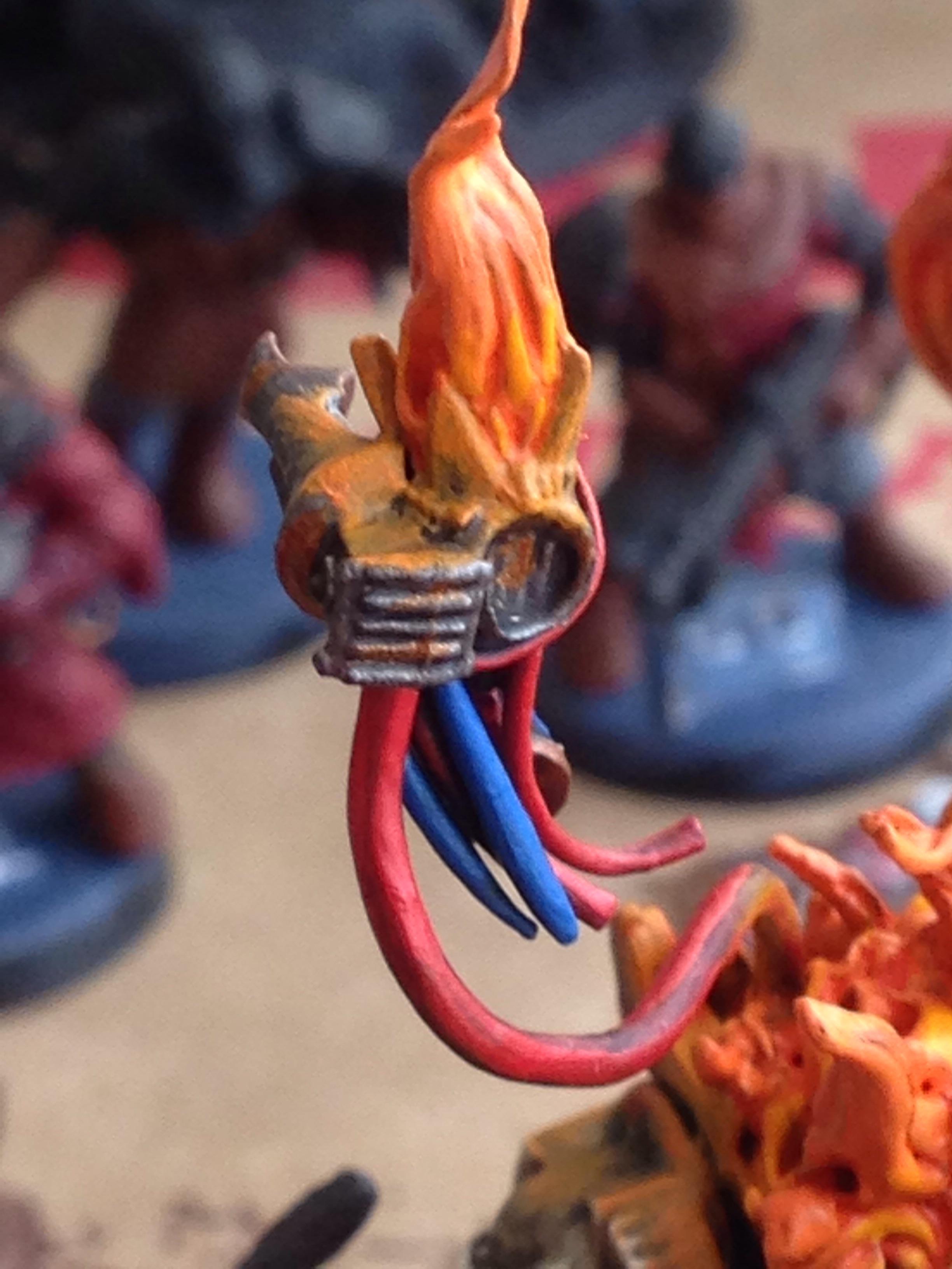 Chaos Space Marines, Conversion, Custom, Fire, Flames, Lava, Lord, Servo Skull, Terminator Armor, Terminator Lord
