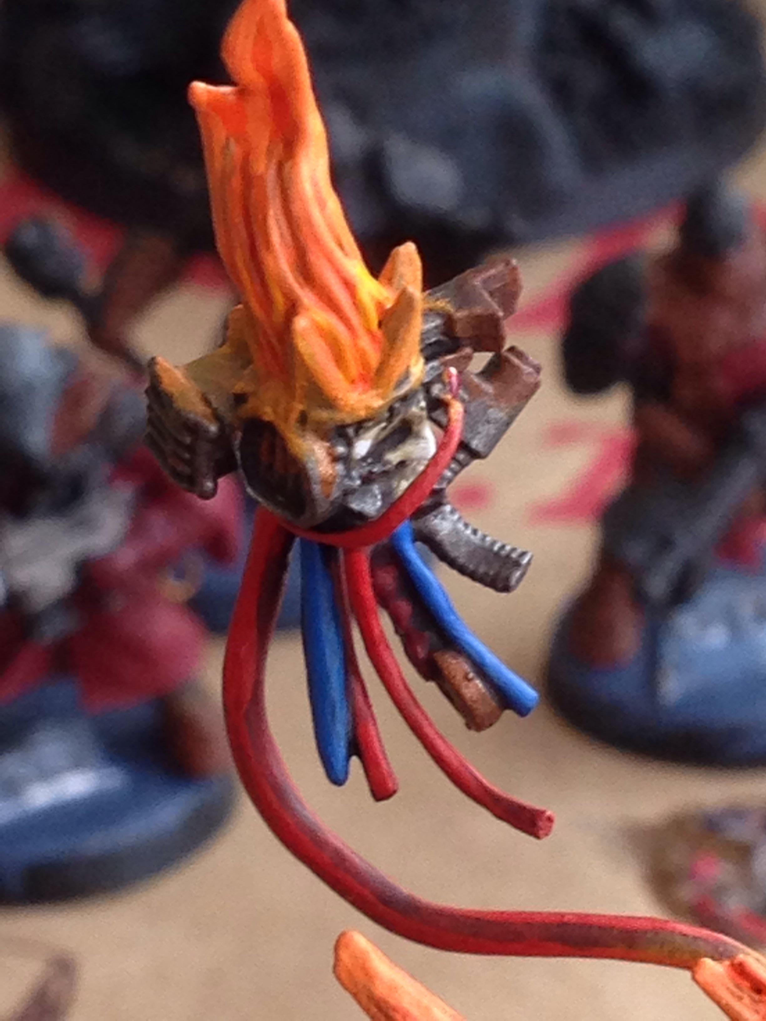 Chaos Space Marines, Conversion, Custom, Fire, Flames, Lava, Lord, Servo Skull, Terminator Armor, Terminator Lord