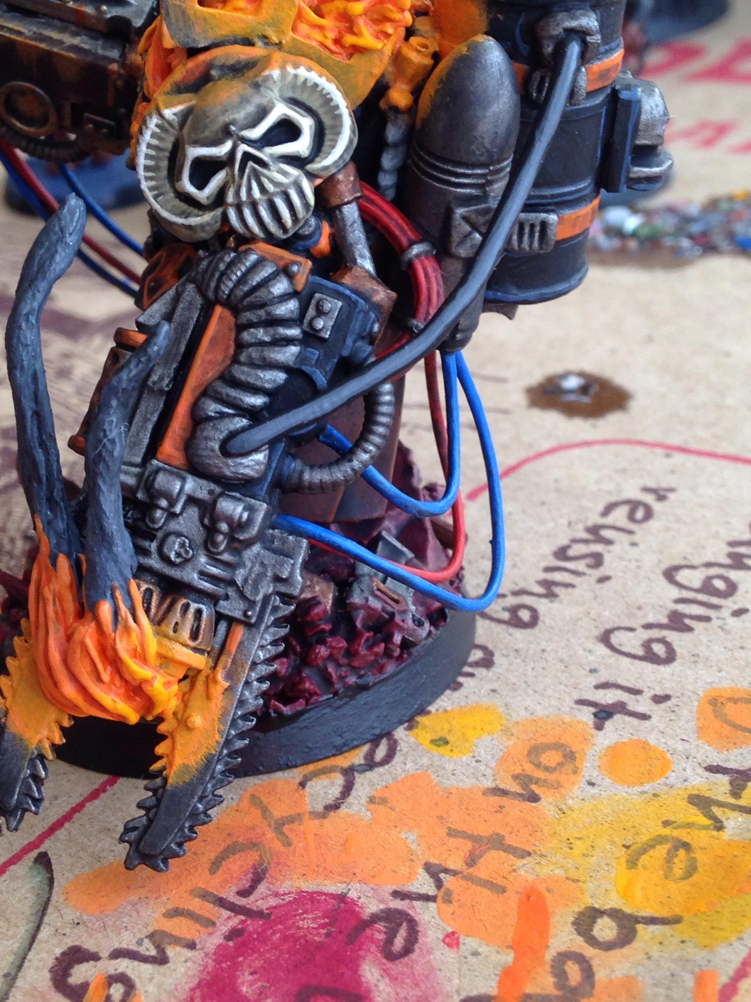 Chaos Space Marines, Conversion, Custom, Fire, Flames, Lava, Lord, Servo Skull, Terminator Armor, Terminator Lord