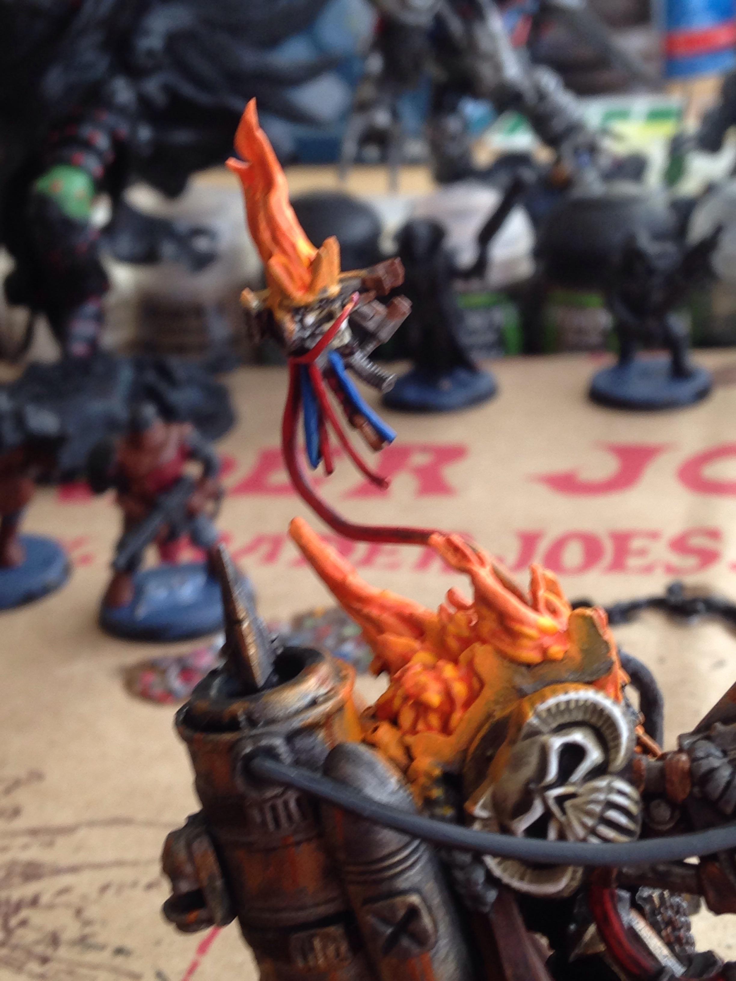 Chaos Space Marines, Conversion, Custom, Fire, Flames, Lava, Lord, Servo Skull, Terminator Armor, Terminator Lord