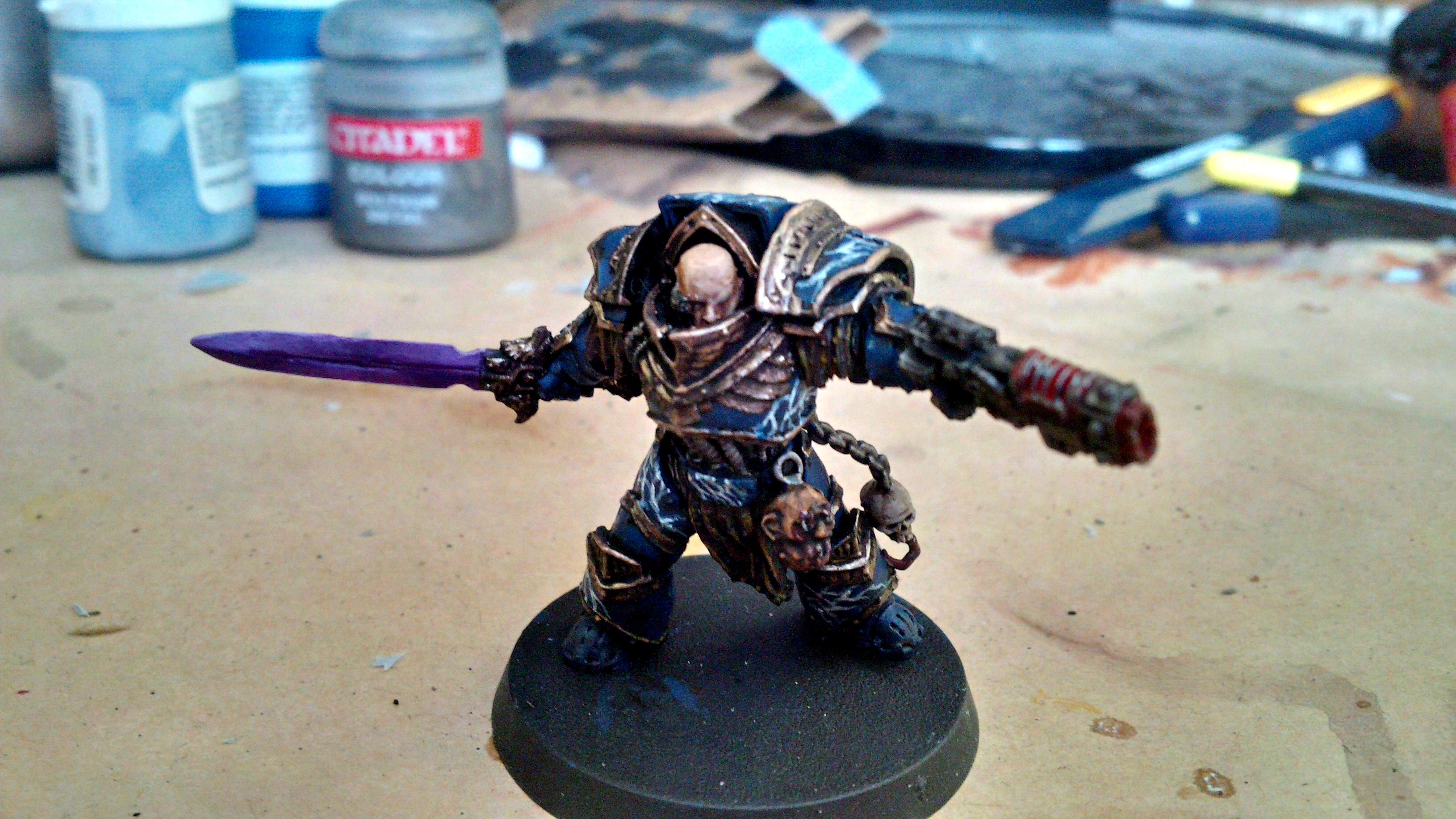 Blending, Blue, Gold, Horus Heresy, Lightning, Night Lord, Praetor, Purple