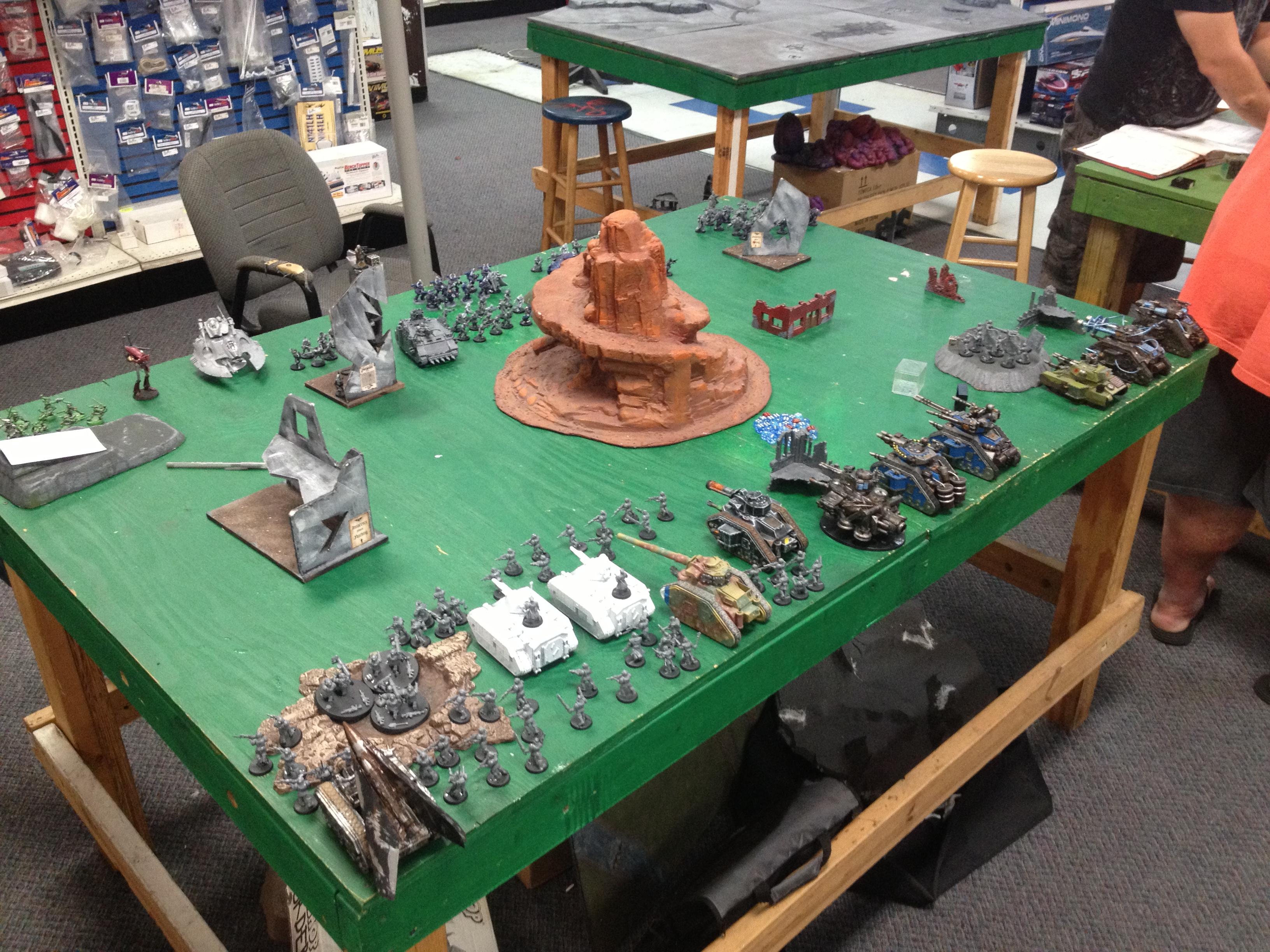 91st + IG vs Eldar + Chaos Start. 
