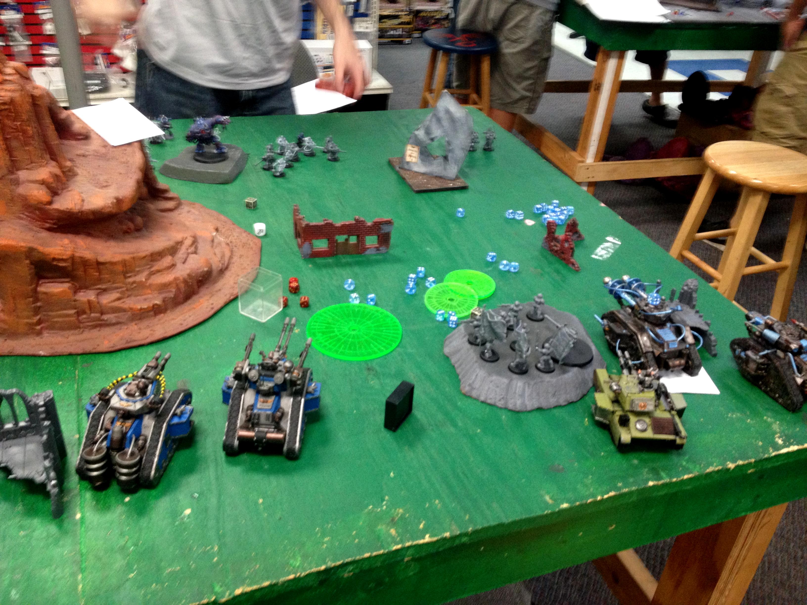  91st + IG vs Eldar + Chaos (later turn, maybe 2)