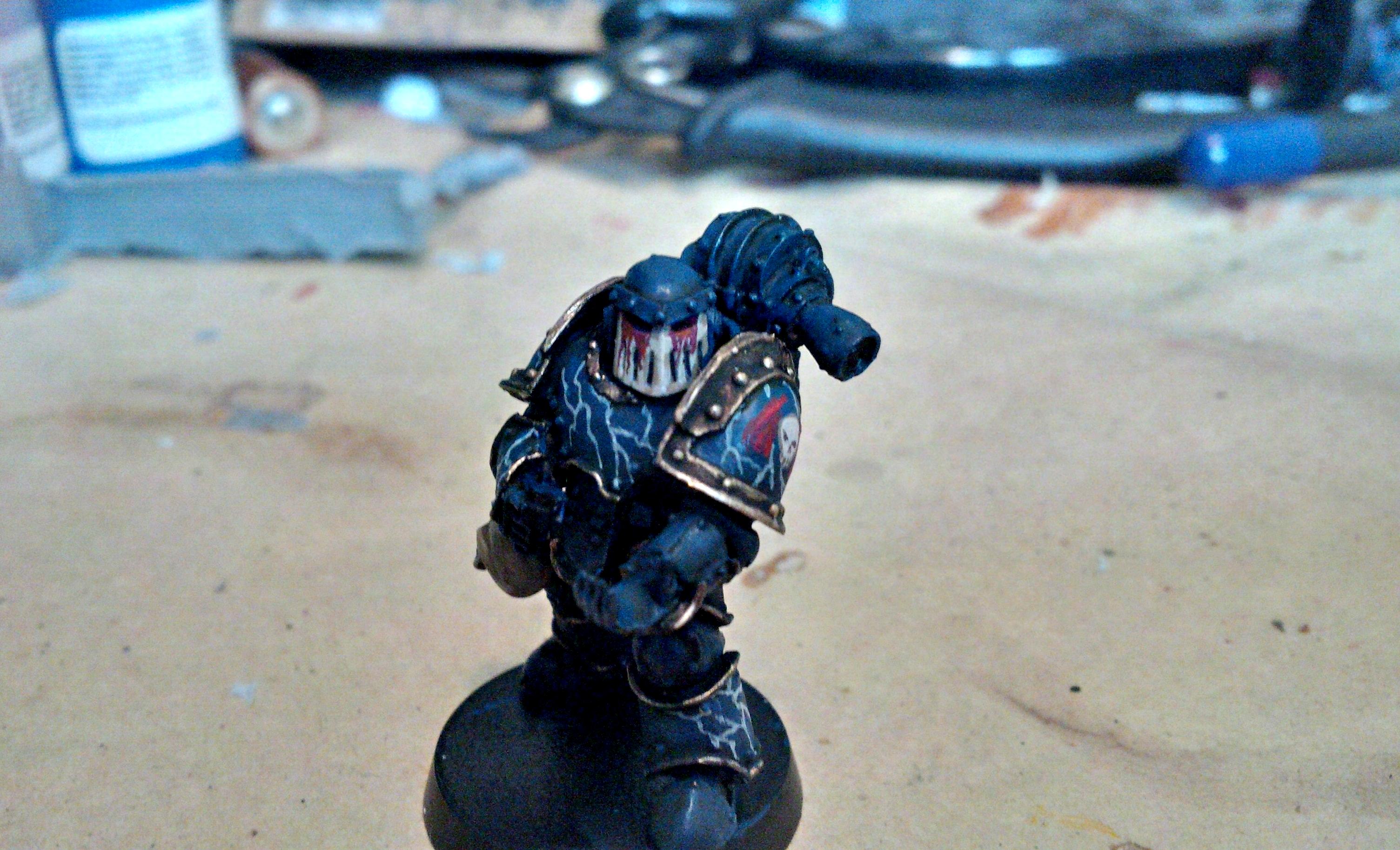 30k, Blue, Gold, Horus Heresy, Lightning, Night Lord, Skull