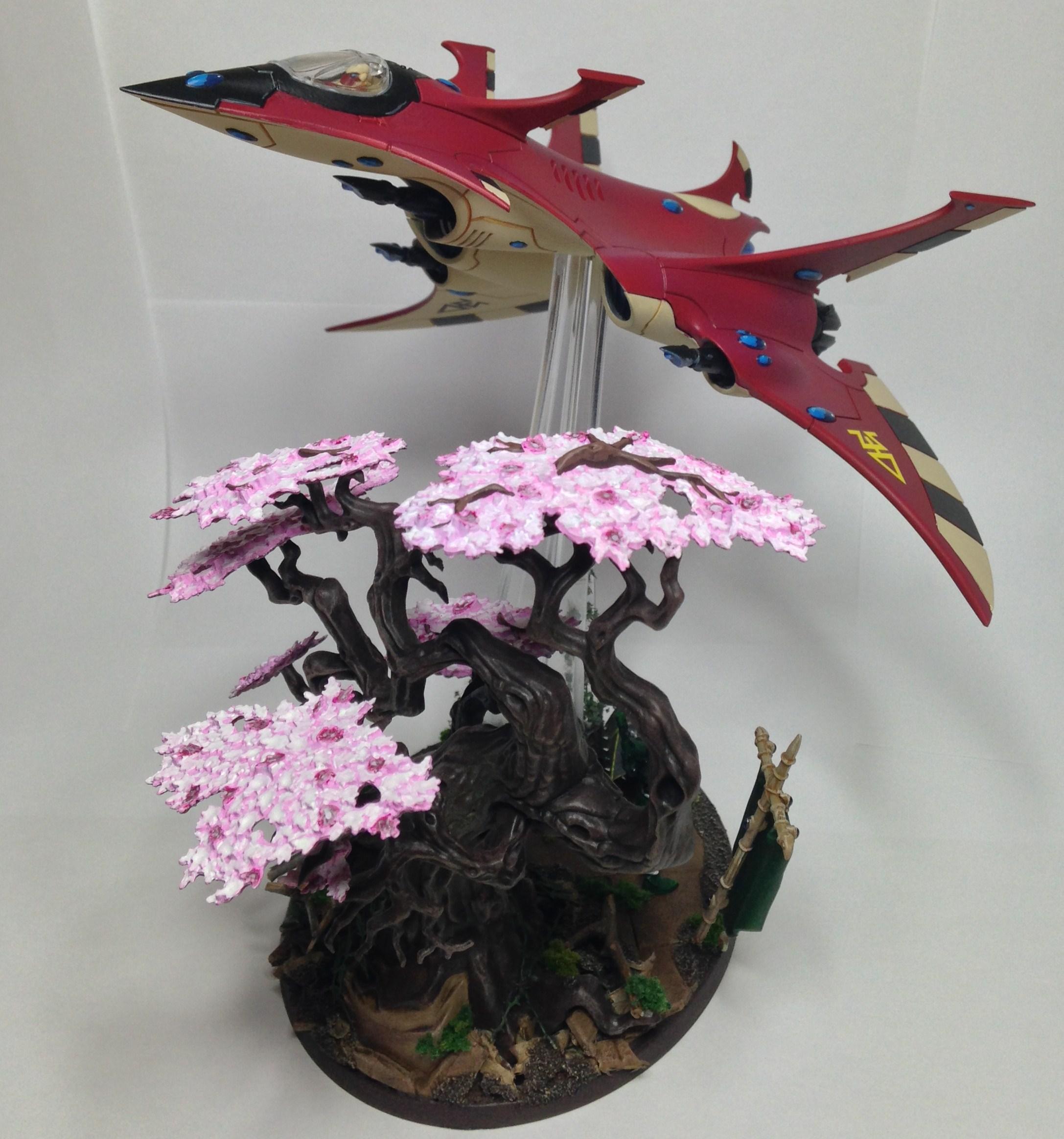 Asian, Blossom, Chinese, Crimson, Crimson Hunter, Eldar, Flyer, Hunter, Japanese, Plane, Trees