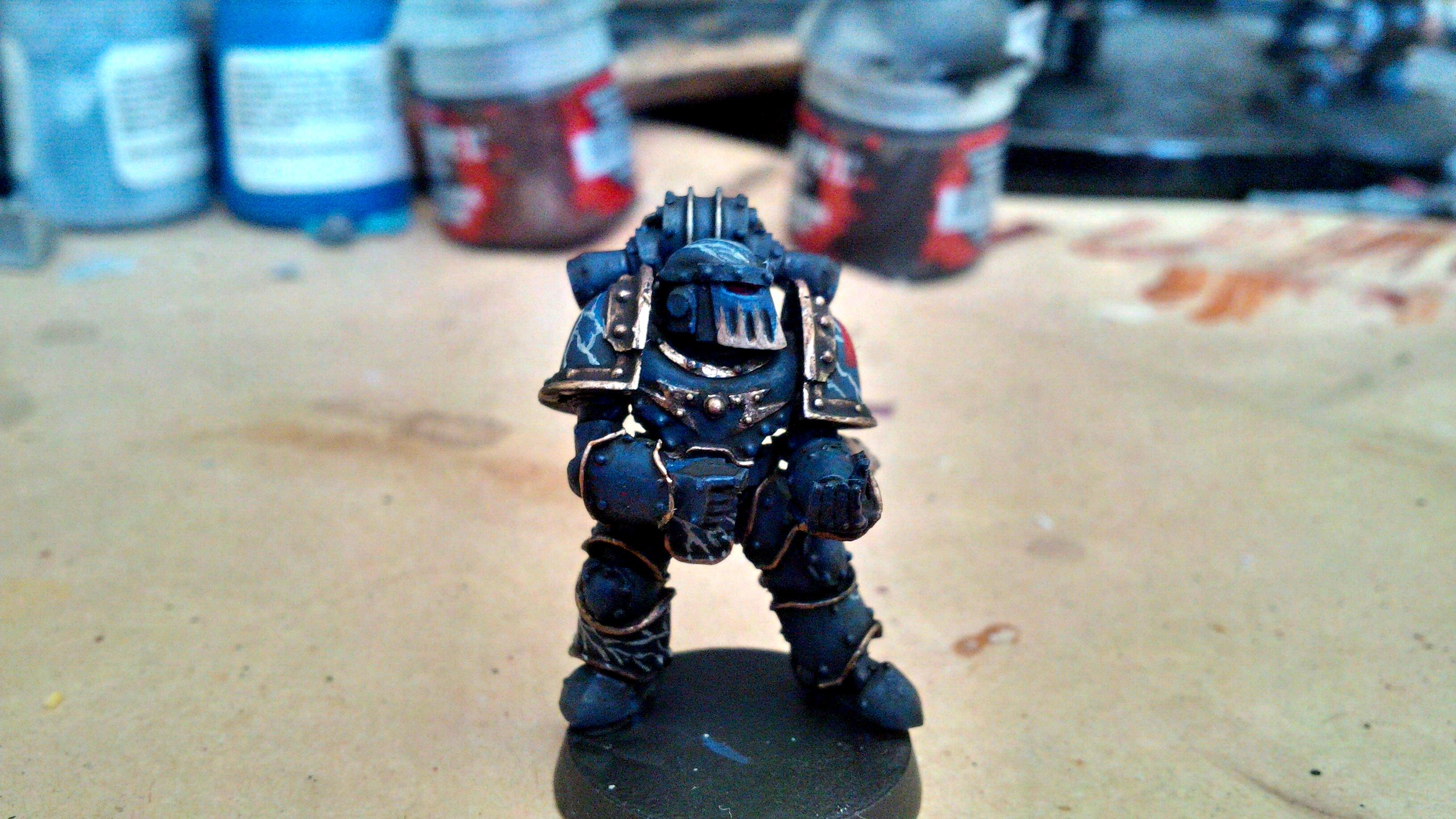 30k, Blue, Gold, Horus Heresy, Lightning, Night Lord, Skull