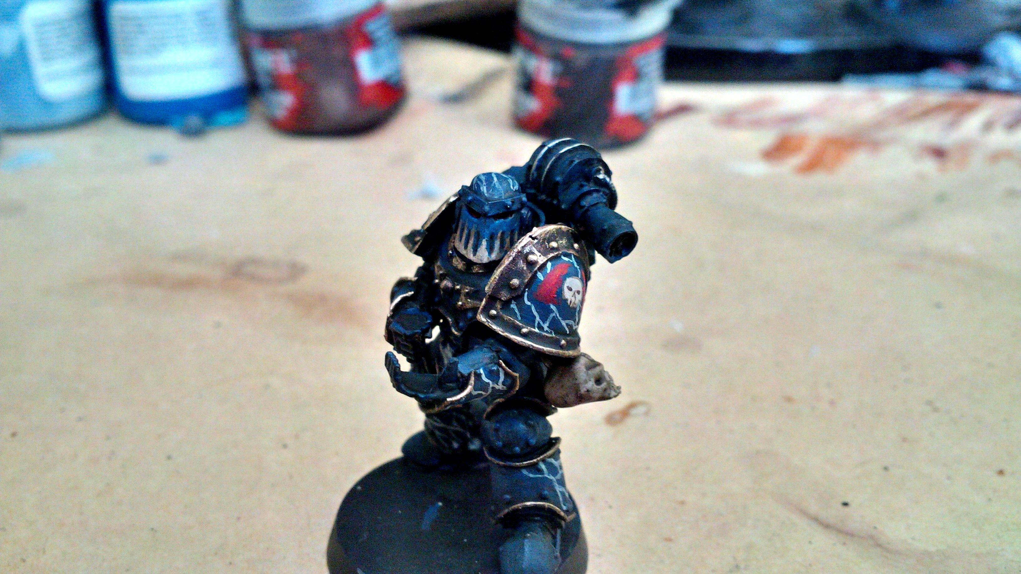 30k, Blue, Gold, Horus Heresy, Lightning, Night Lord, Skull