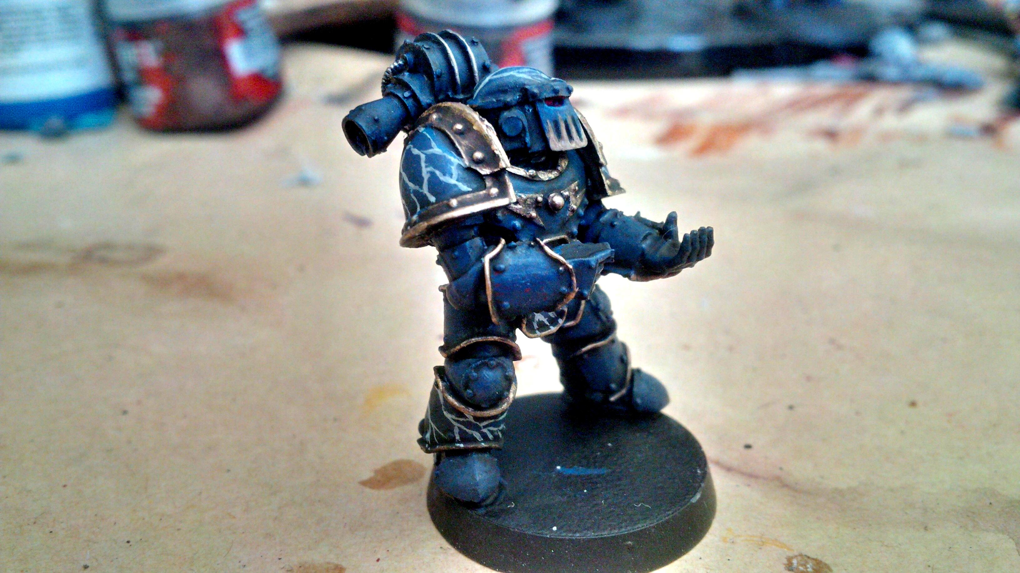 30k, Blue, Gold, Horus Heresy, Lightning, Night Lord, Skull