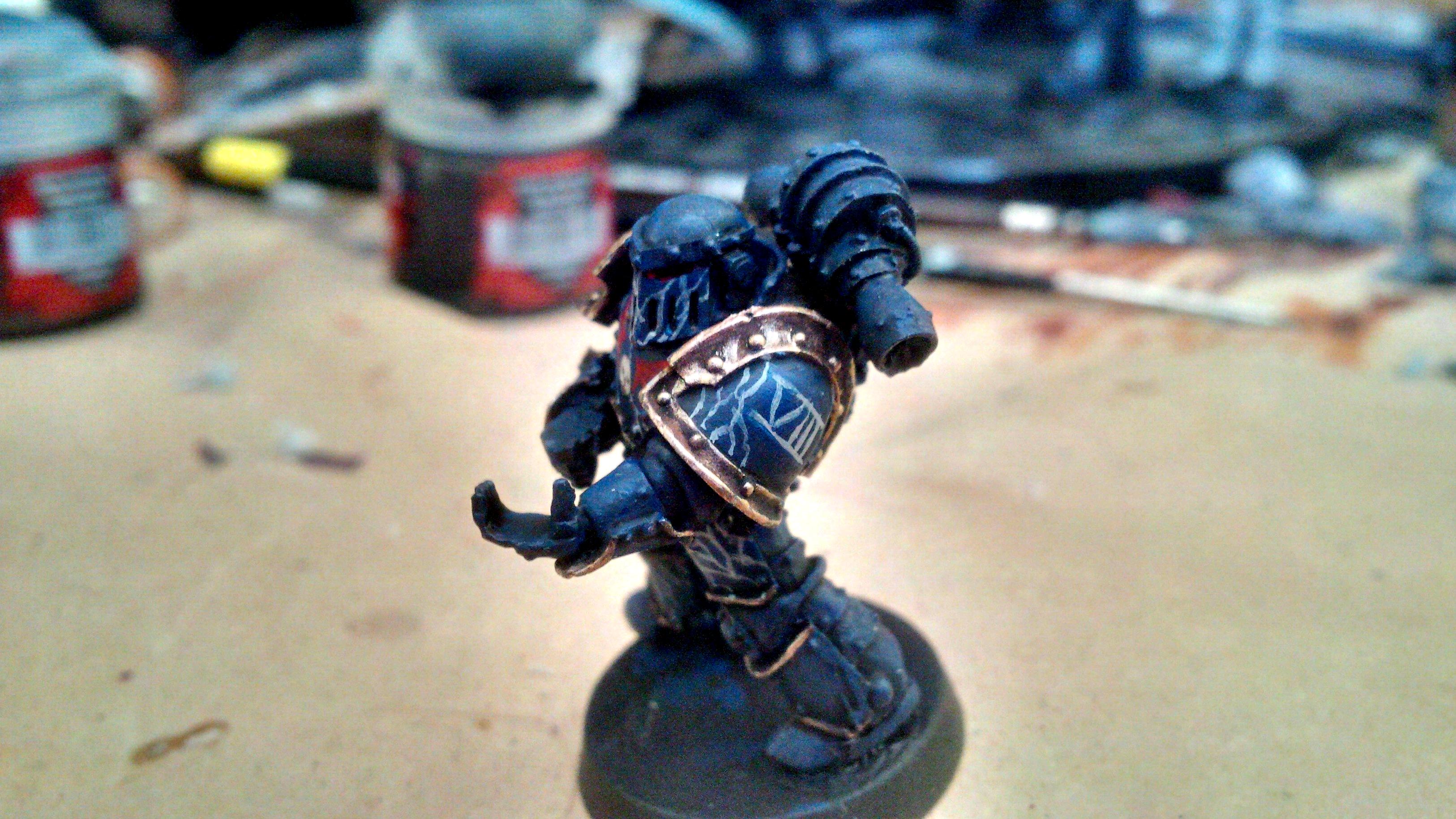 30k, Blue, Gold, Horus Heresy, Lightning, Night Lord, Skull