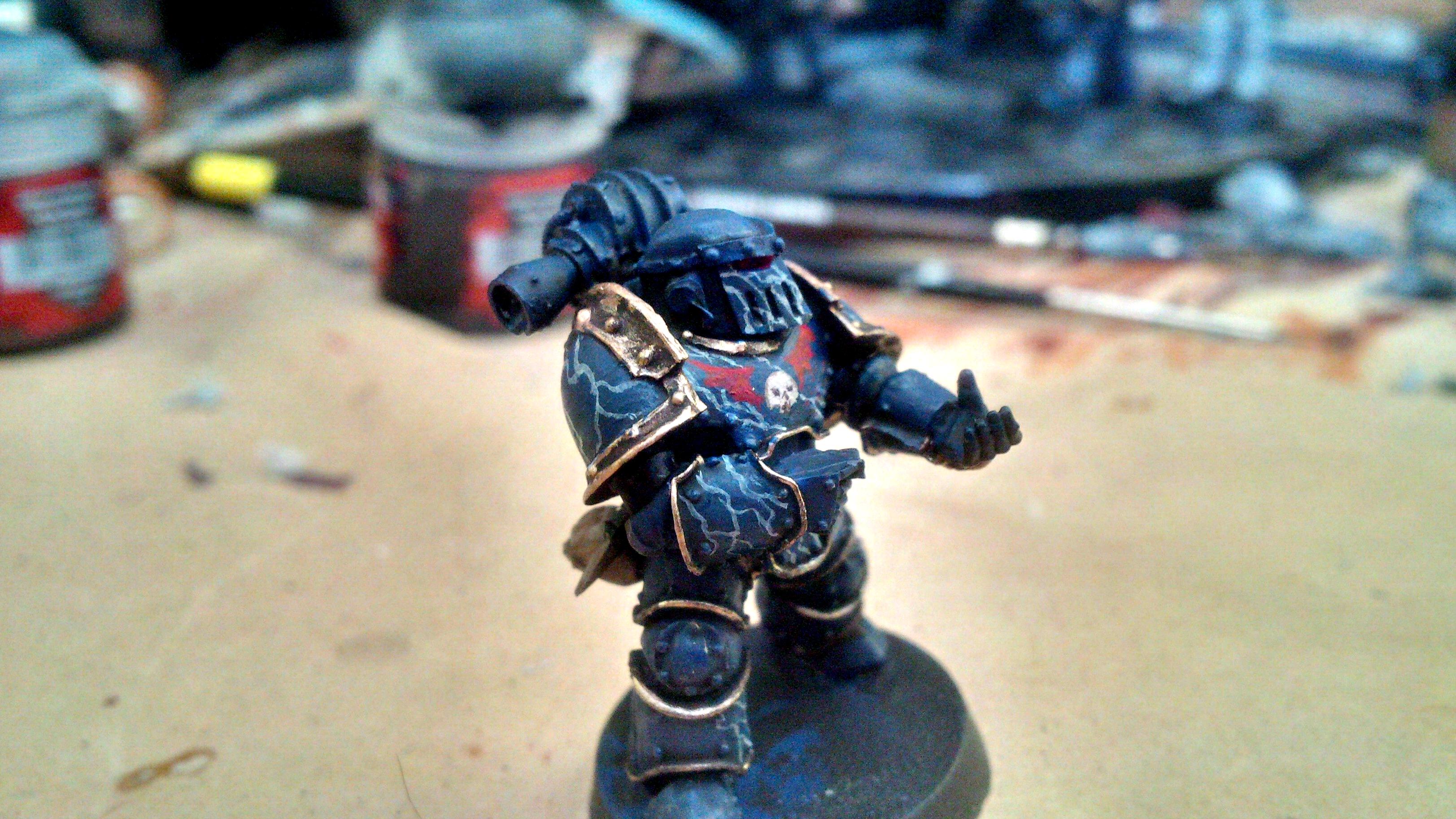 30k, Blue, Gold, Horus Heresy, Lightning, Night Lord, Skull