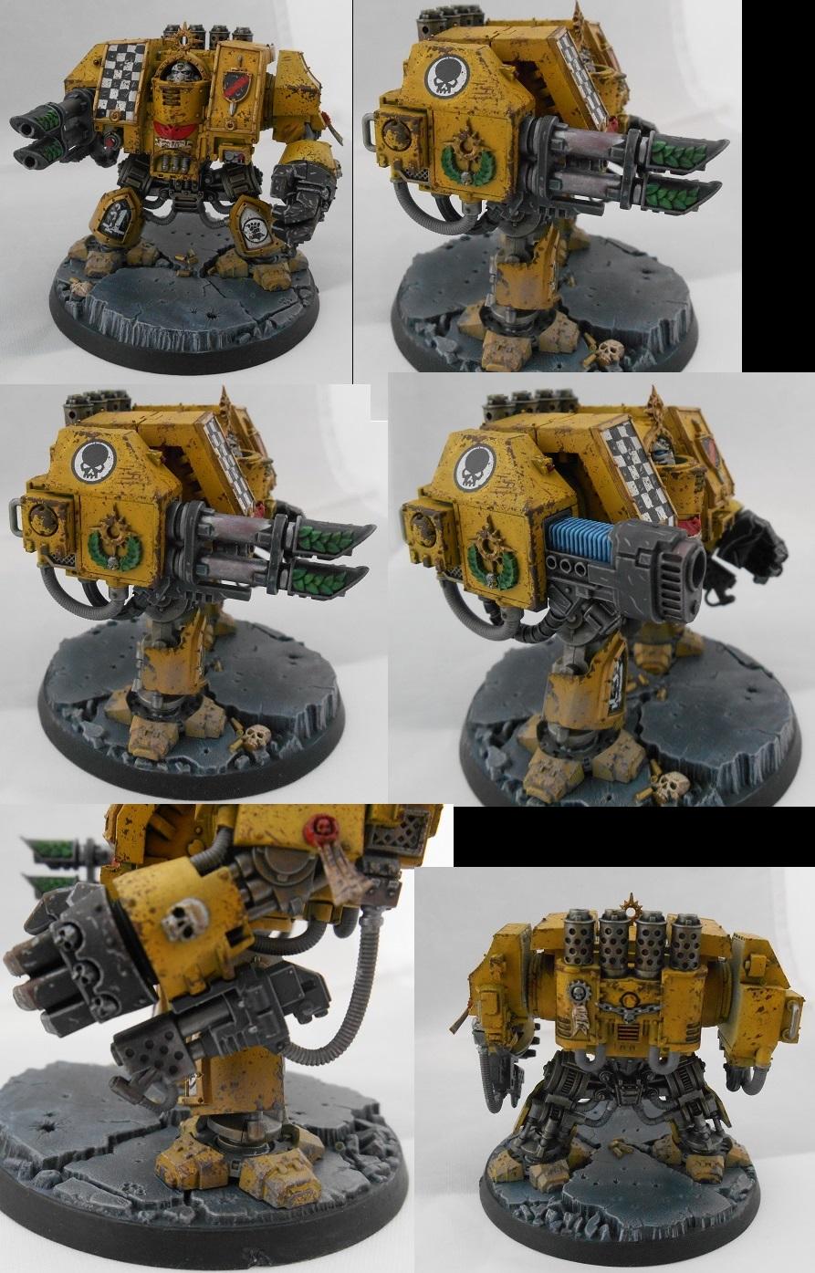 Imperial Fists, Space Marines, Venerable Dreadnought, Weathered, Yellow