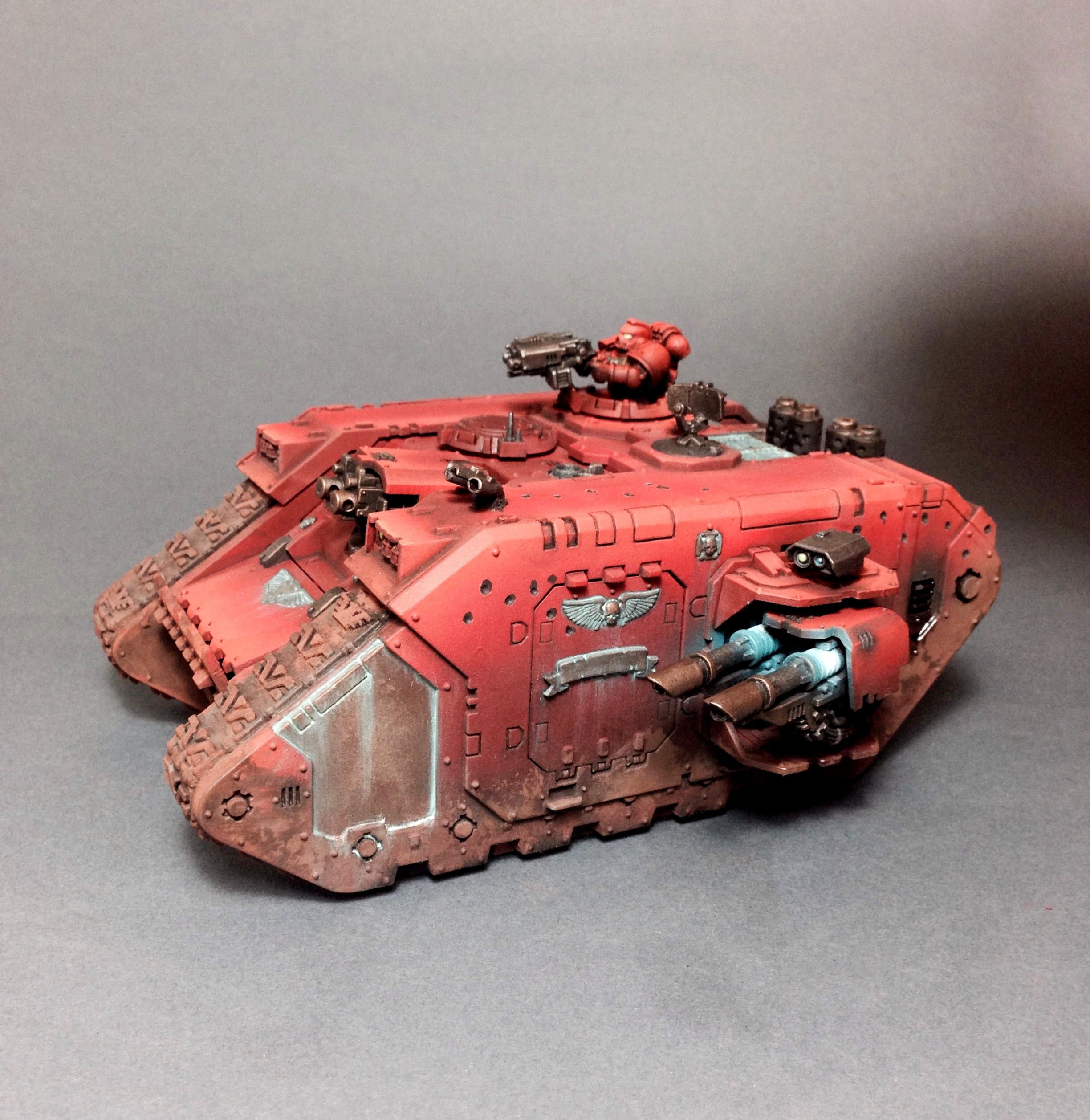 Airbrush, Blood Angels, Land Raider, Object Source Lighting, Pigment, Verdigris, Weathered