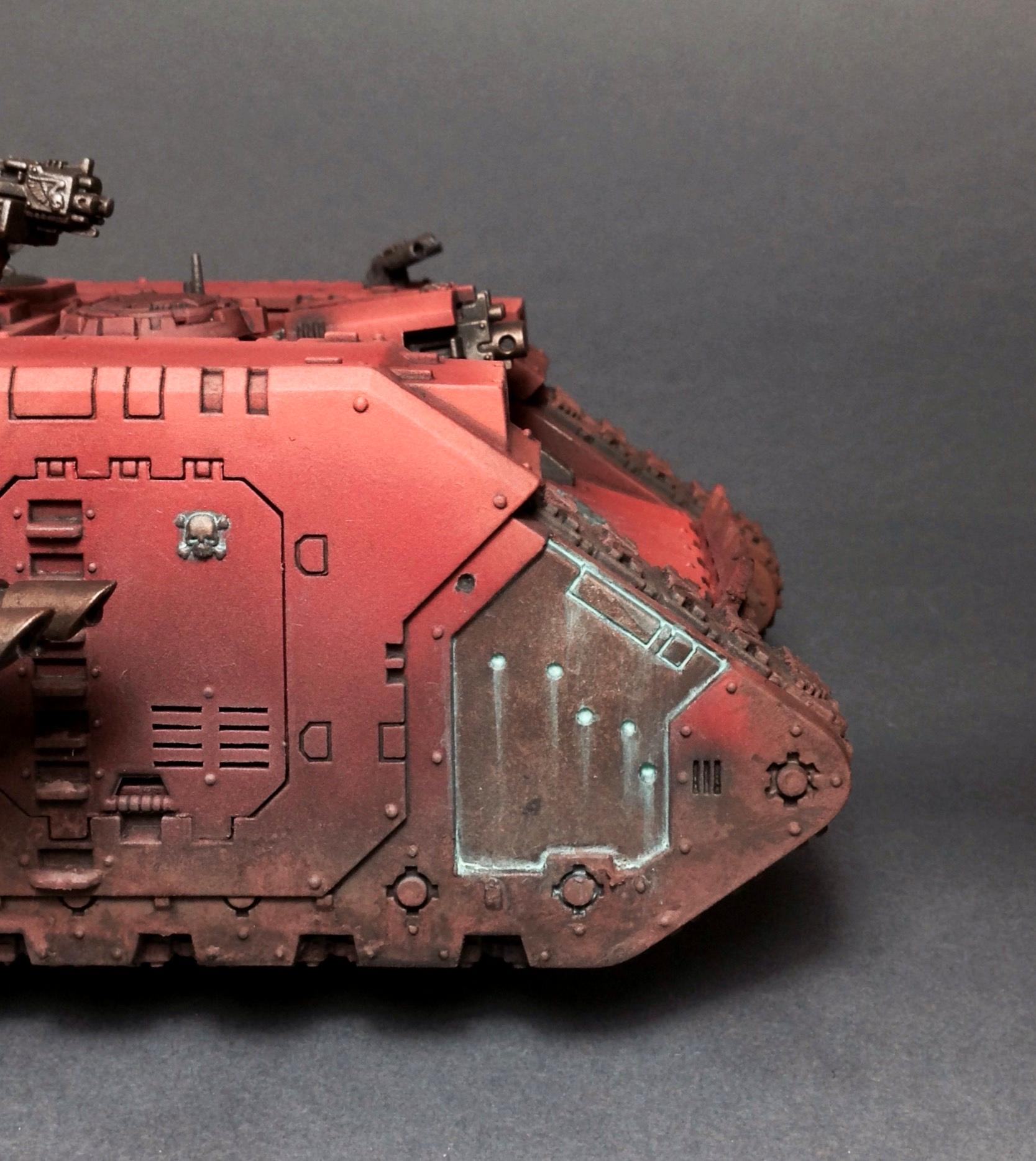Airbrush, Blood Angels, Land Raider, Object Source Lighting, Pigment, Verdigris, Weathered