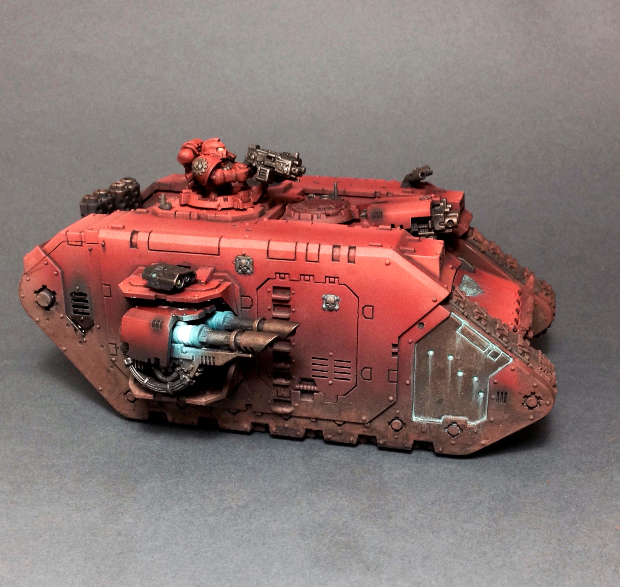 Airbrush, Blood Angels, Land Raider, Object Source Lighting, Pigment, Verdigris, Weathered