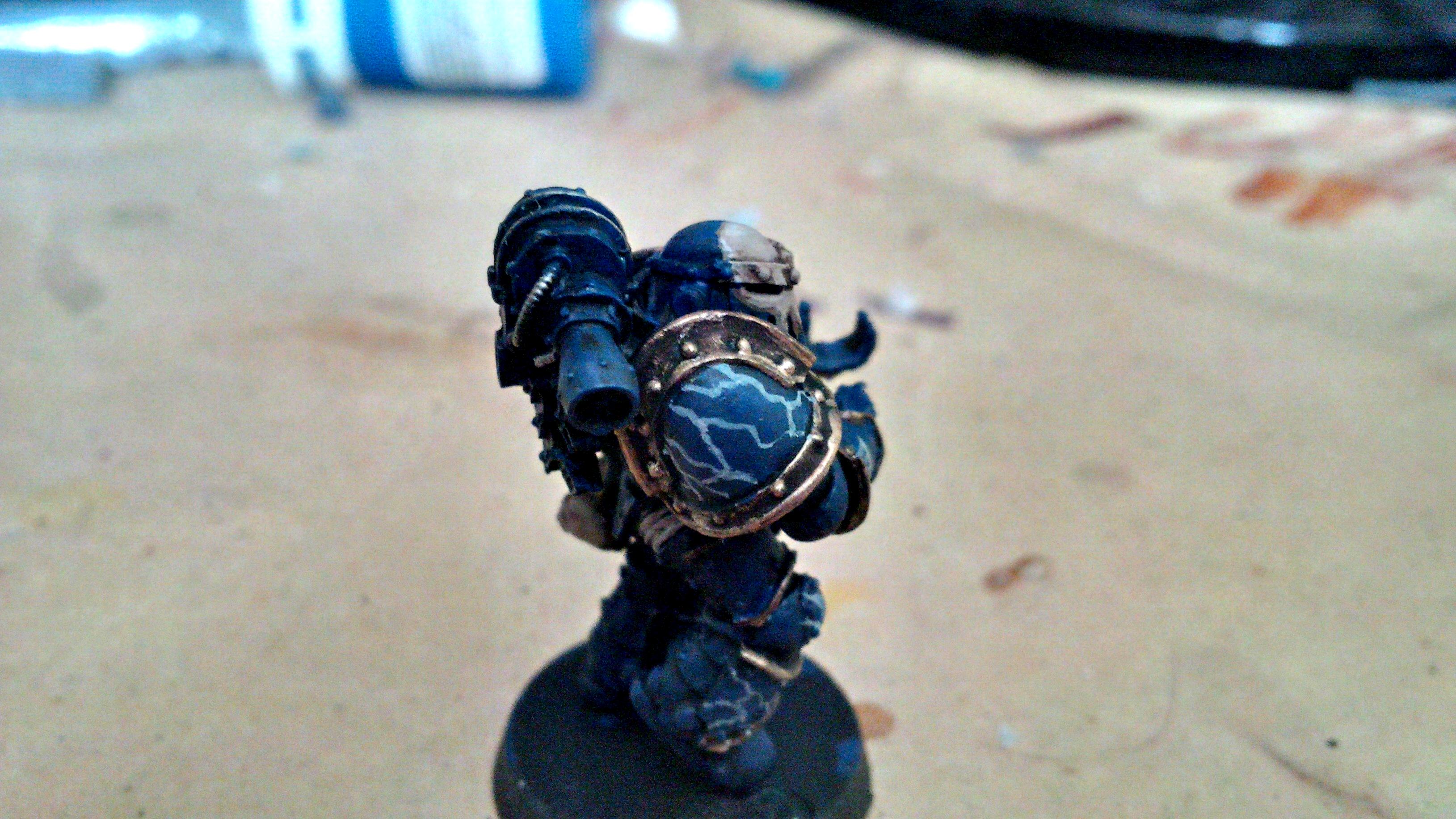 30k, Blue, Gold, Horus Heresy, Lightning, Night Lord, Skull