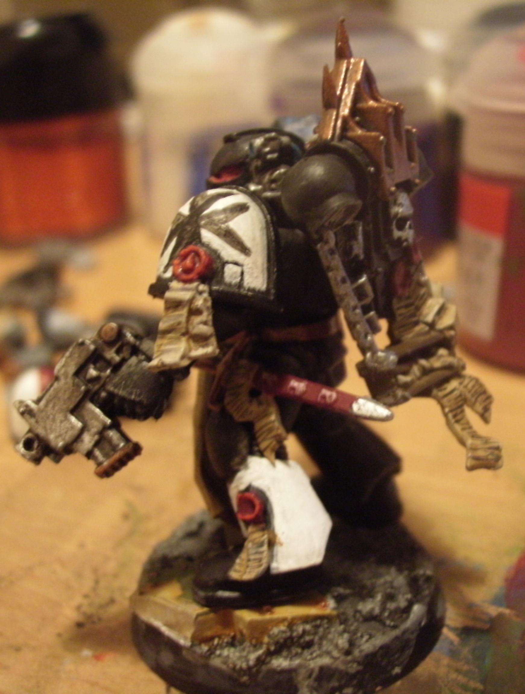 Showing off his dagger
