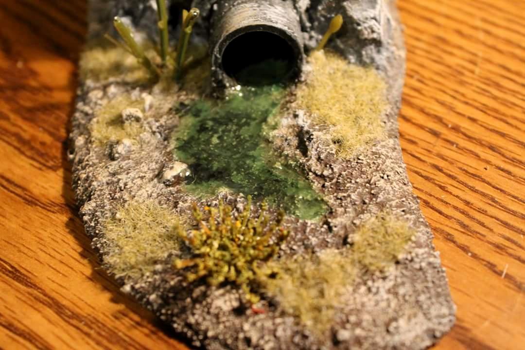 Drain, Liquid, Ooze, Pipe, Rock, Terrain, Toxic, Warhammer 40,000, Warhammer Fantasy, Warmachine