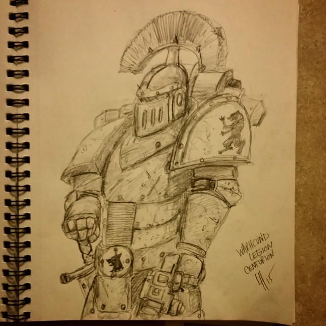 Sketch of a Great Crusade Era War Hound Legion Centurion
