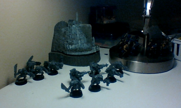 This is basically my Ork gang as of now. I'm planning on sculpting long cloaks on all of them to retain nonchalance due to them being xenos. Sorry for such a low quality pic, more to come!!  