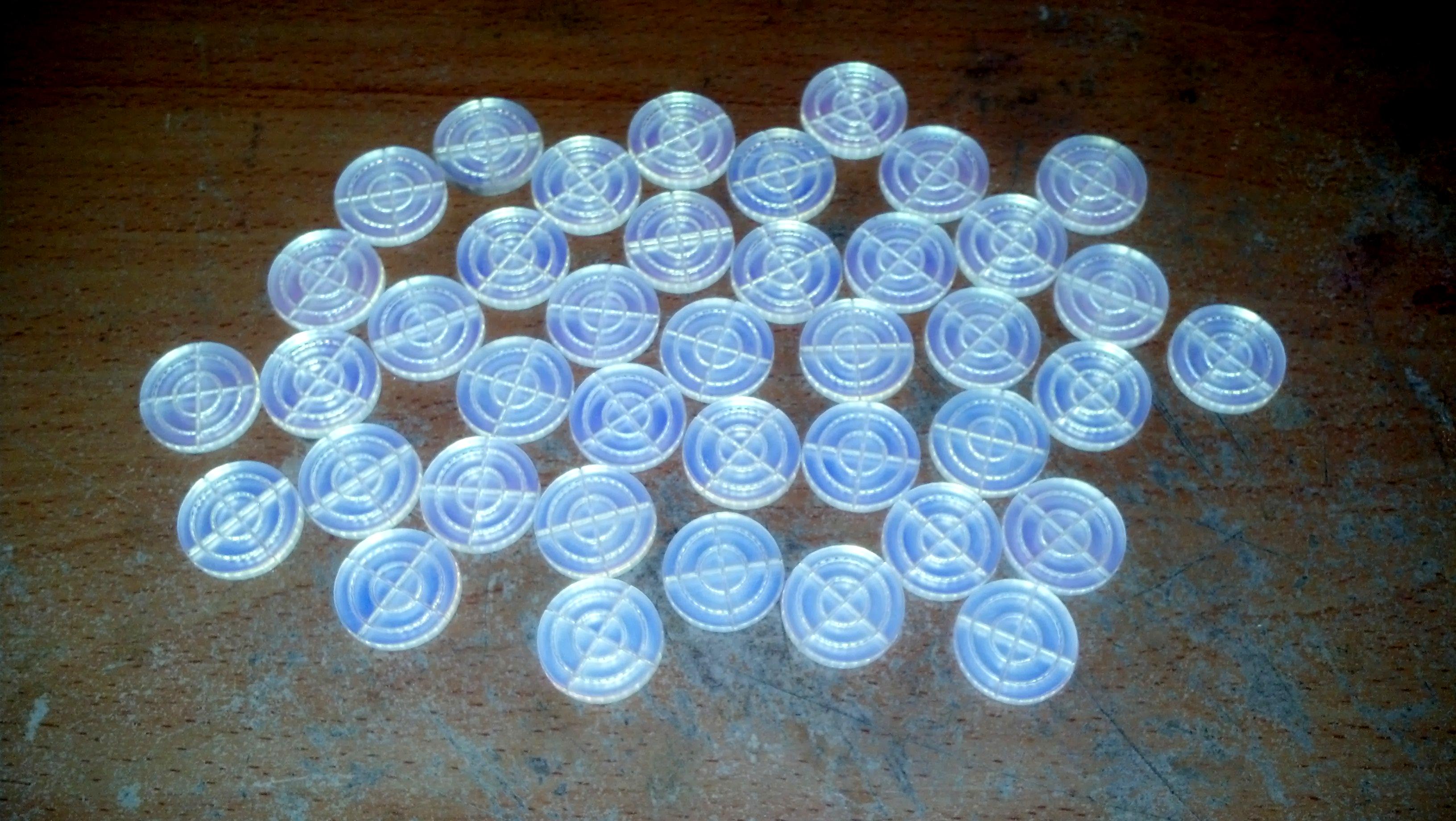 Cut, Laser, Tokens, Strategy Point tokens for a campaign