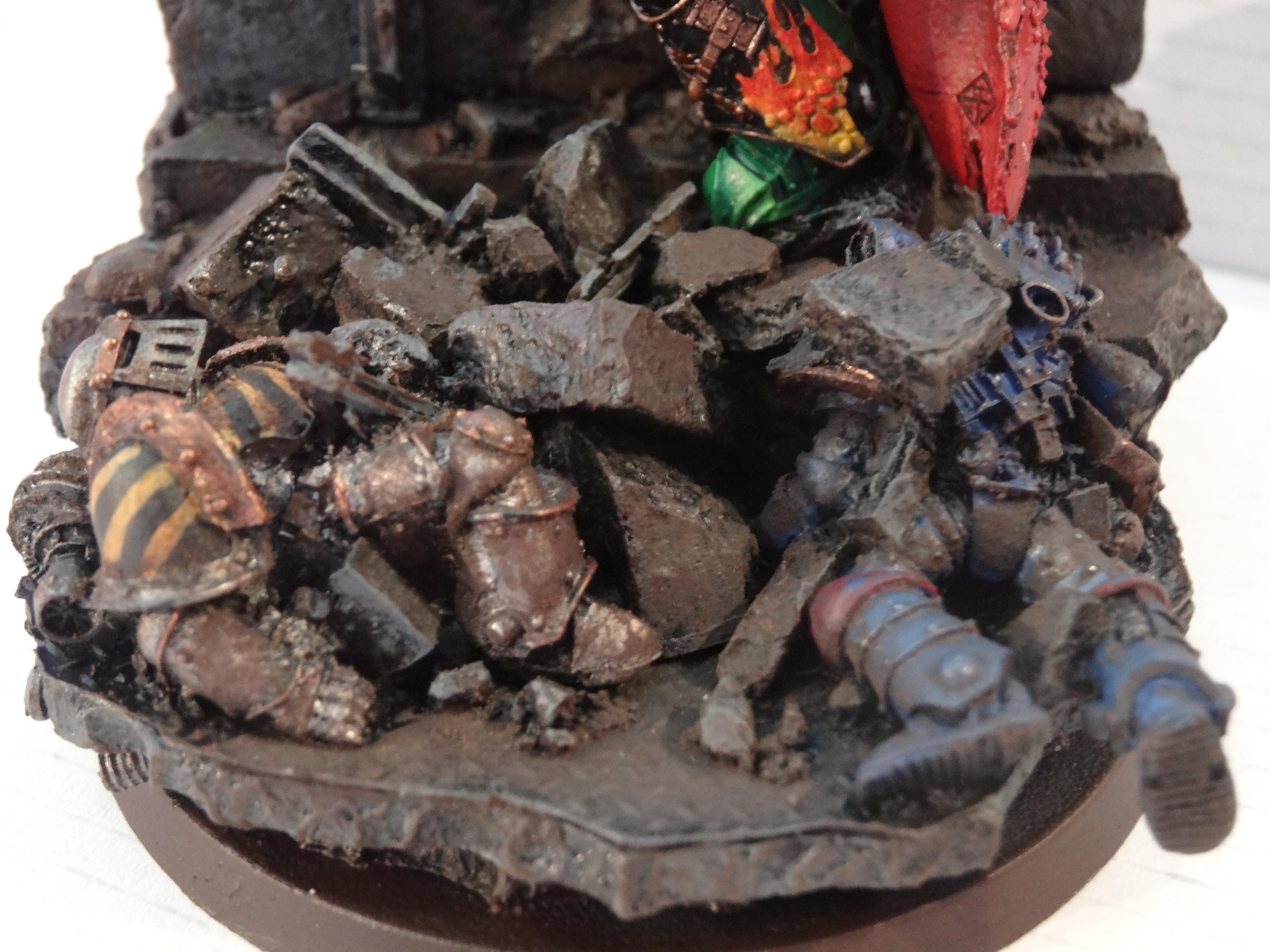 Defeated Iron Hand and Night Lord - smashed by Vulkan's hammer