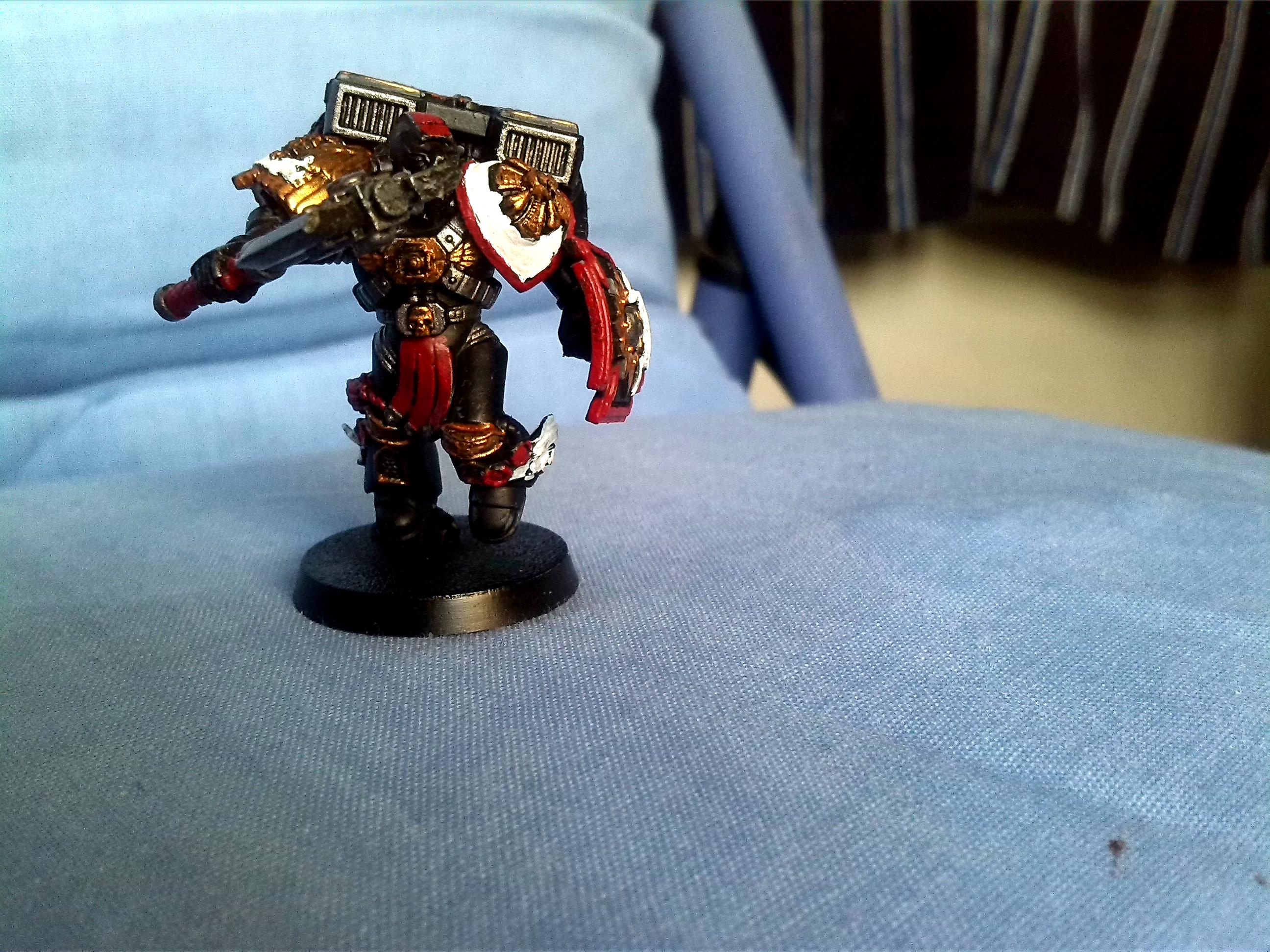 Assault Marines, Black Templars, Games Workshop, Painted, Power Weapon, Vanguard Vet, Warhammer 40,000