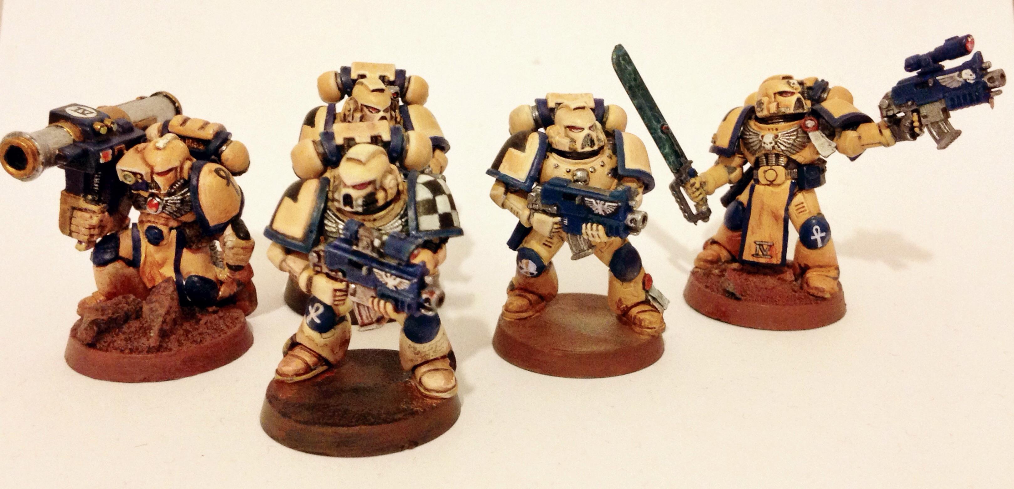 Conversion, Freehand, Power Sword, Space Marines, Squad, Warhammer 40,000