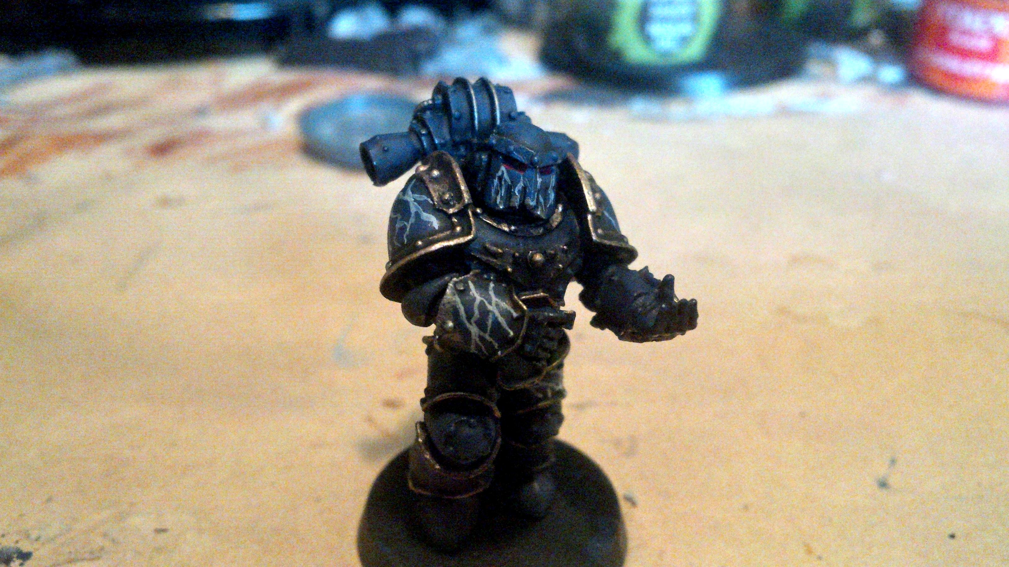 30k, Blue, Chain Glaive, Gold, Horus Heresy, Lightning, Night Lord, Skull, Volkite