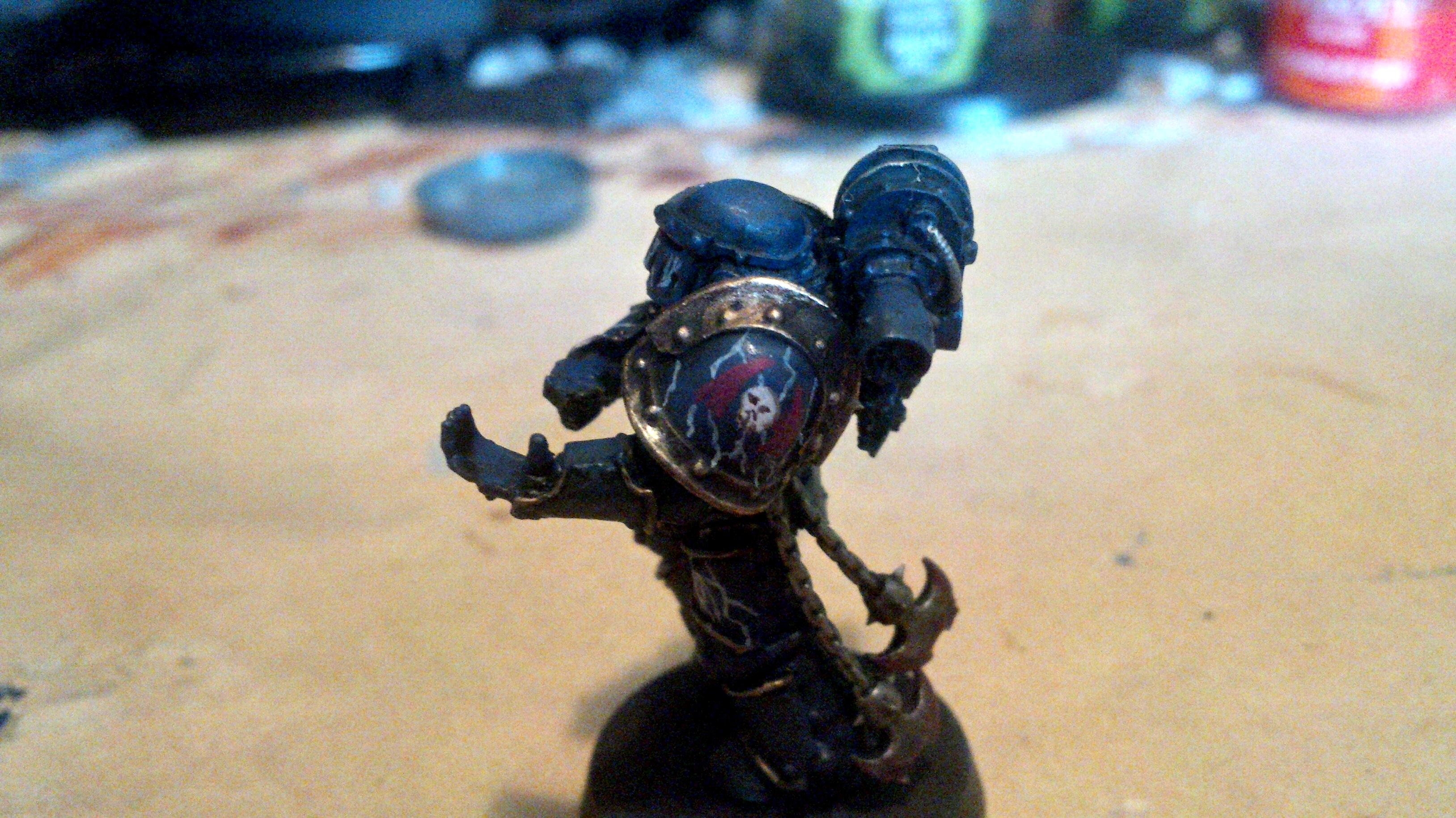 30k, Blue, Chain Glaive, Gold, Horus Heresy, Lightning, Night Lord, Skull, Volkite