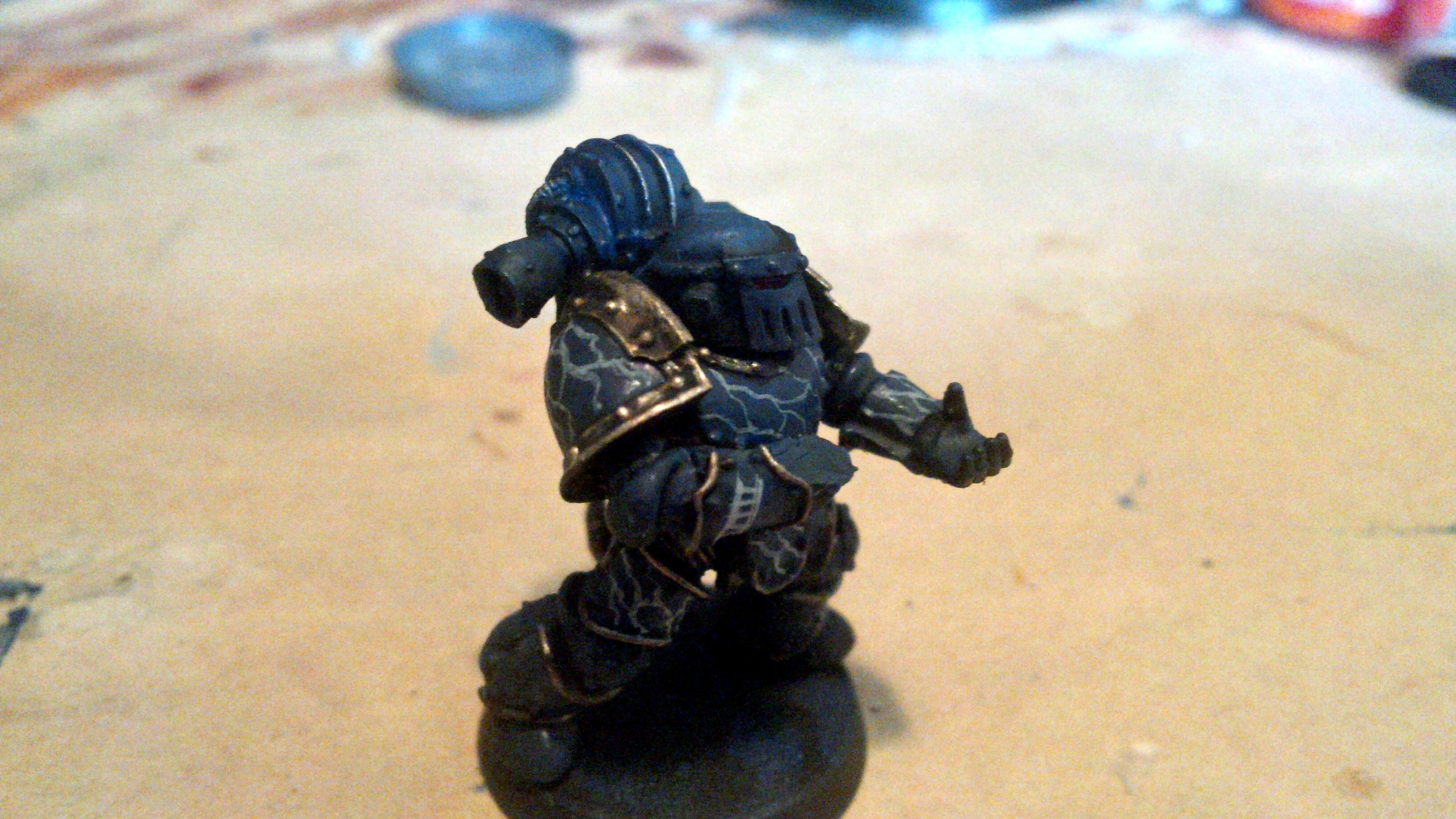 30k, Blue, Chain Glaive, Gold, Horus Heresy, Lightning, Night Lord, Skull, Volkite