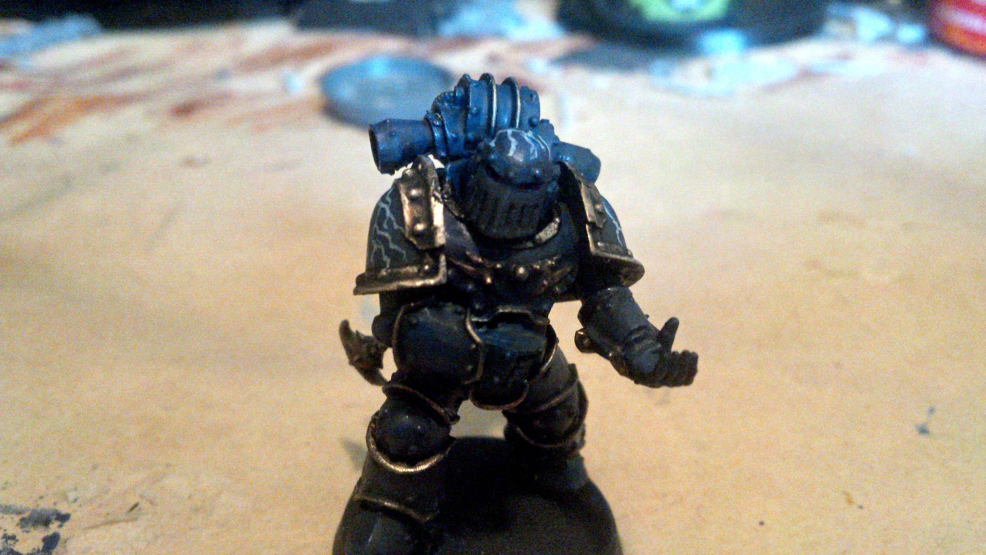 30k, Blue, Chain Glaive, Gold, Horus Heresy, Lightning, Night Lord, Skull, Volkite