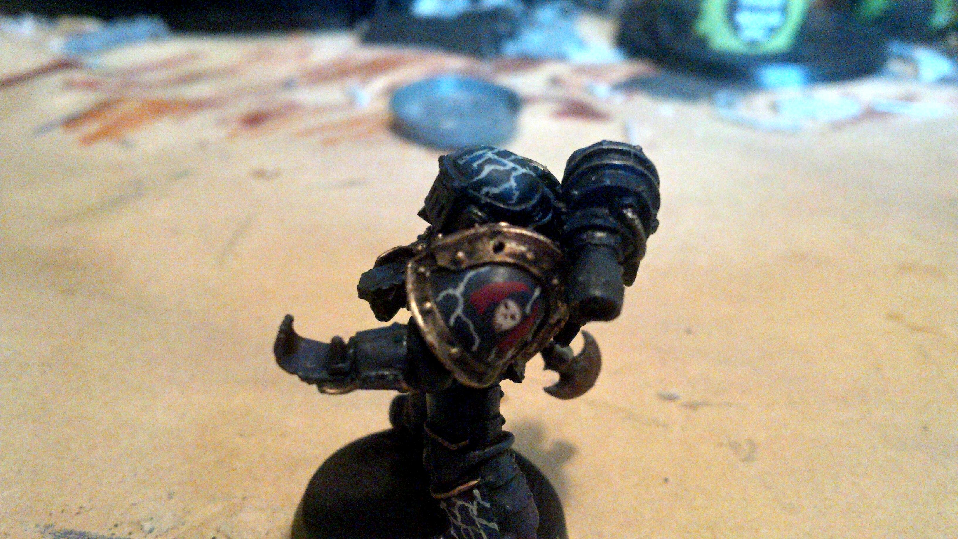 30k, Blue, Chain Glaive, Gold, Horus Heresy, Lightning, Night Lord, Skull, Volkite
