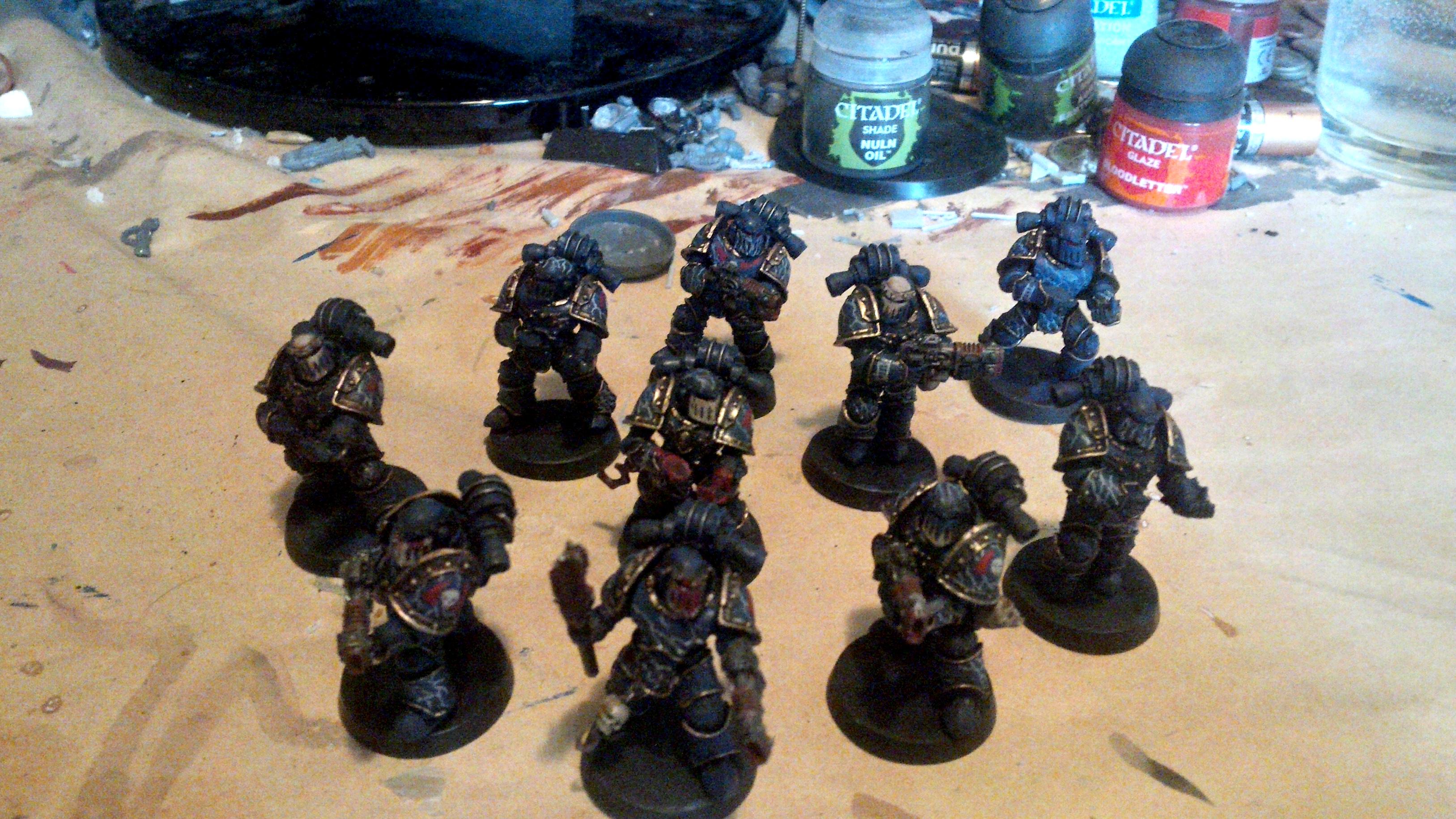 30k, Blue, Chain Glaive, Gold, Horus Heresy, Lightning, Night Lord, Skull, Volkite