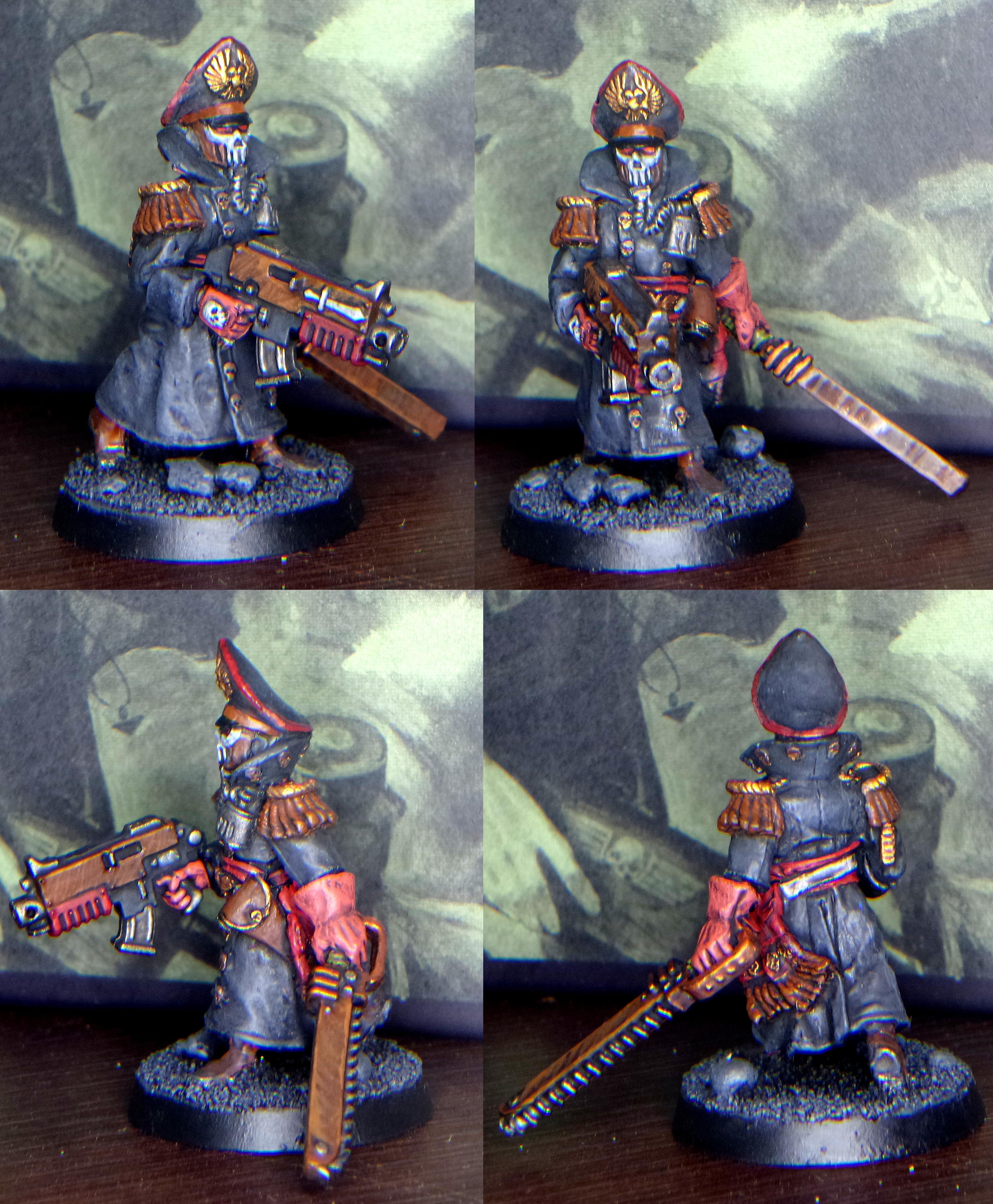 Bolter, Chainsword, Commissar, Conversion, Magnet, Steel Legion