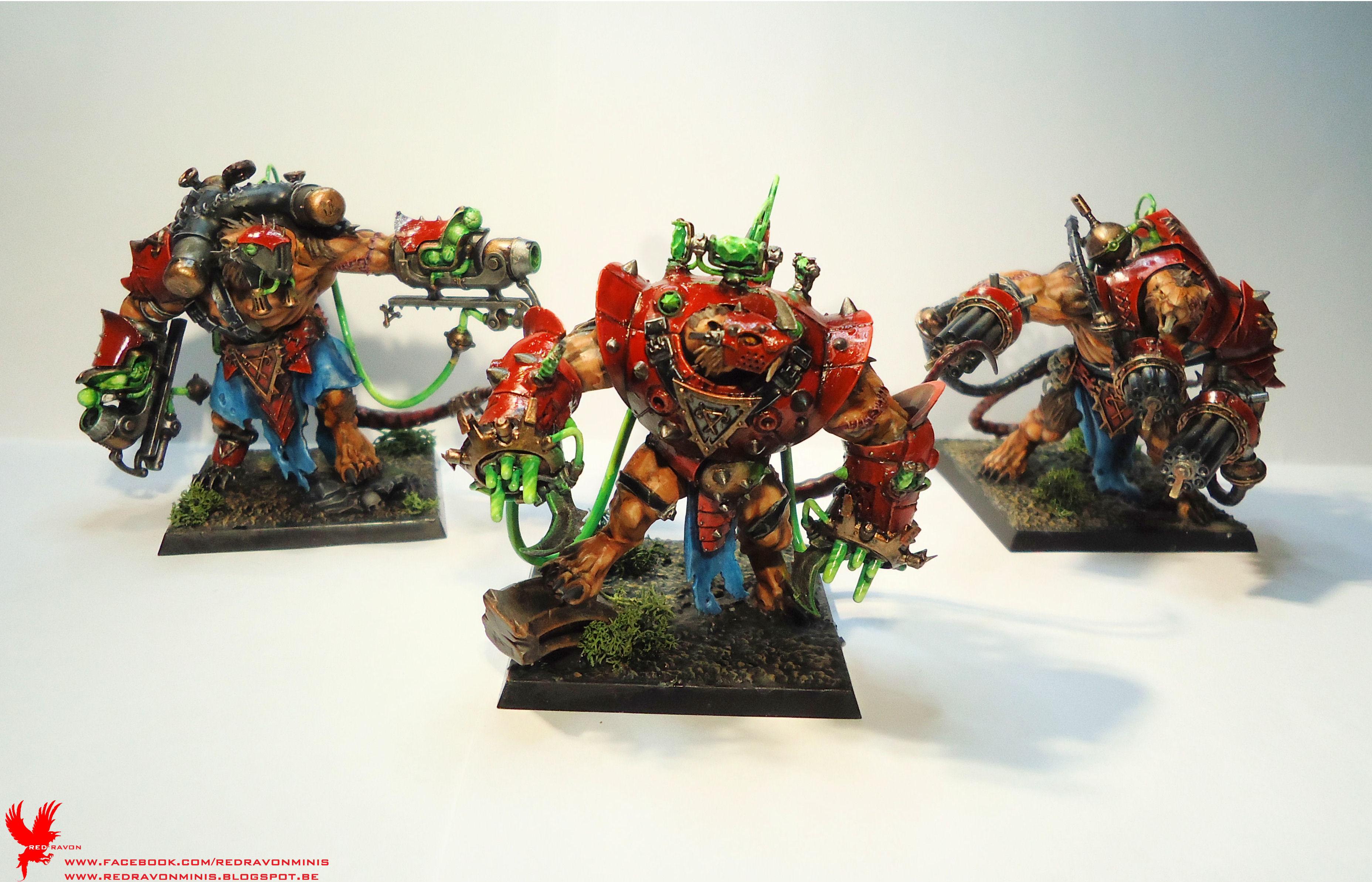 Blue Cloth, Green Tubes, Red Armour, Skaven, Stormfiend, Warhammer Fantasy