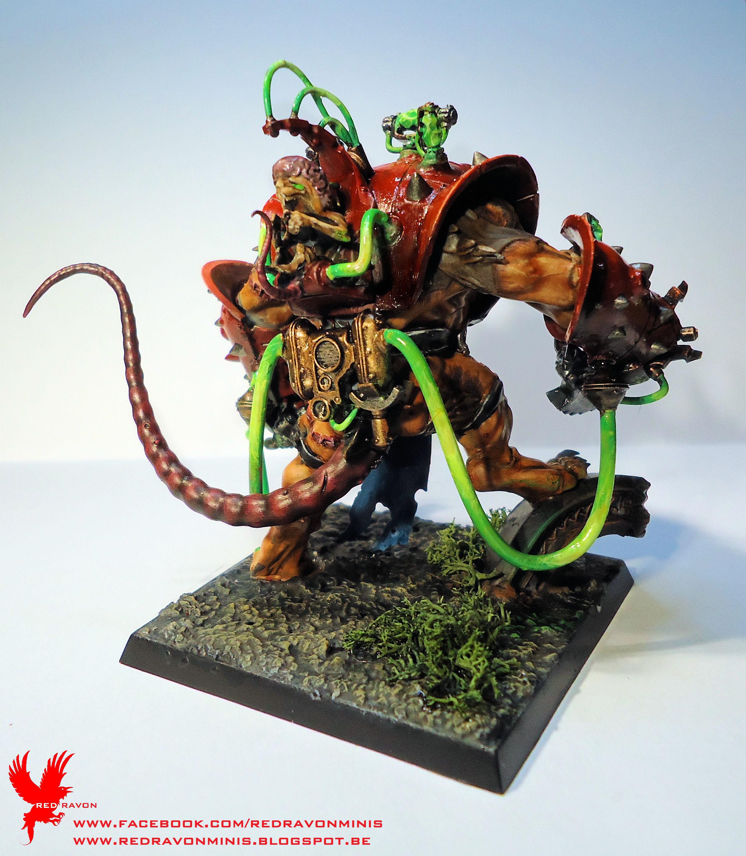 Blue Cloth, Green Tubes, Red Armour, Skaven, Stormfiend, Warhammer Fantasy