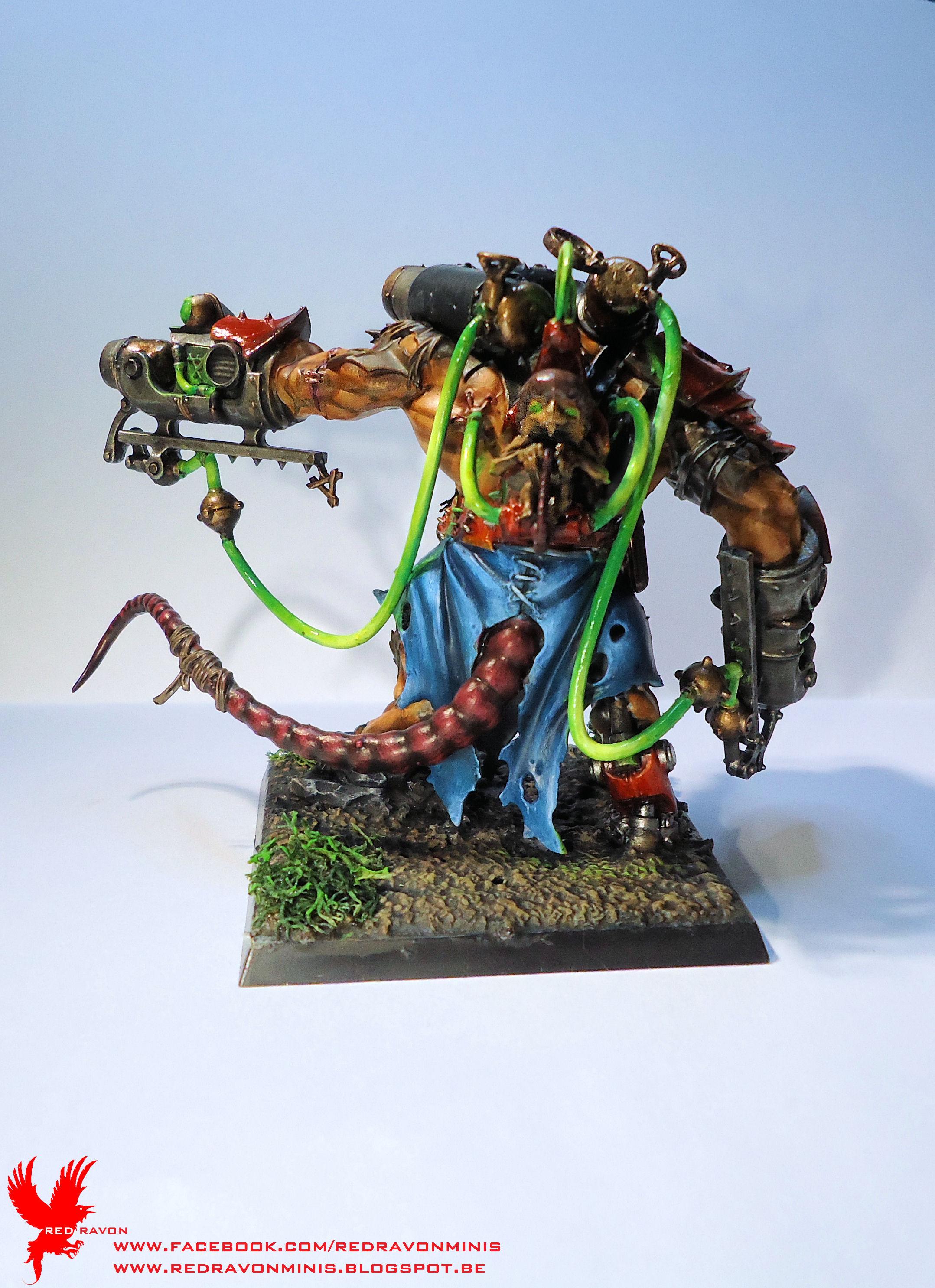 Blue Cloth, Green Tubes, Red Armour, Skaven, Stormfiend, Warhammer Fantasy